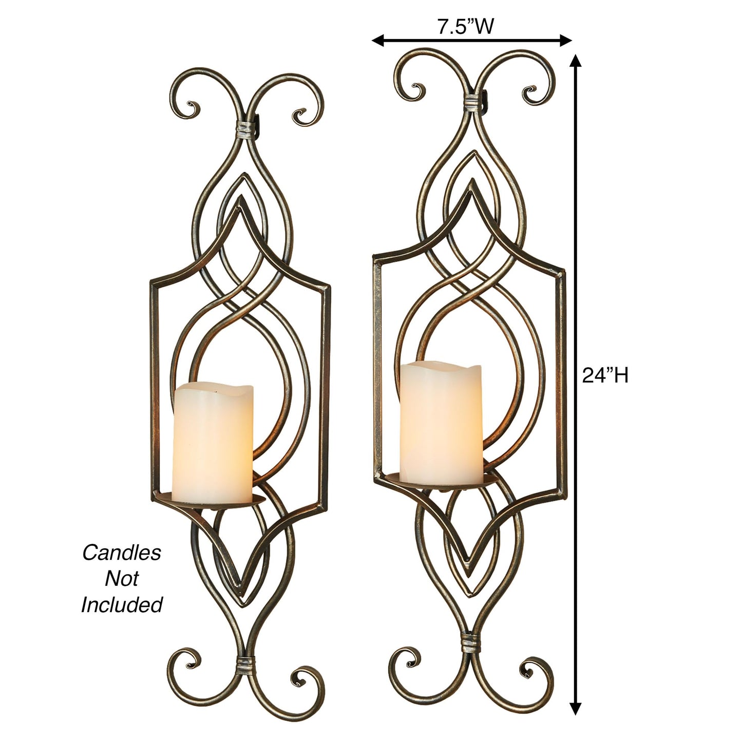 Carmen Unique Openwork Wall Sconce Pair Light Bronze Pair