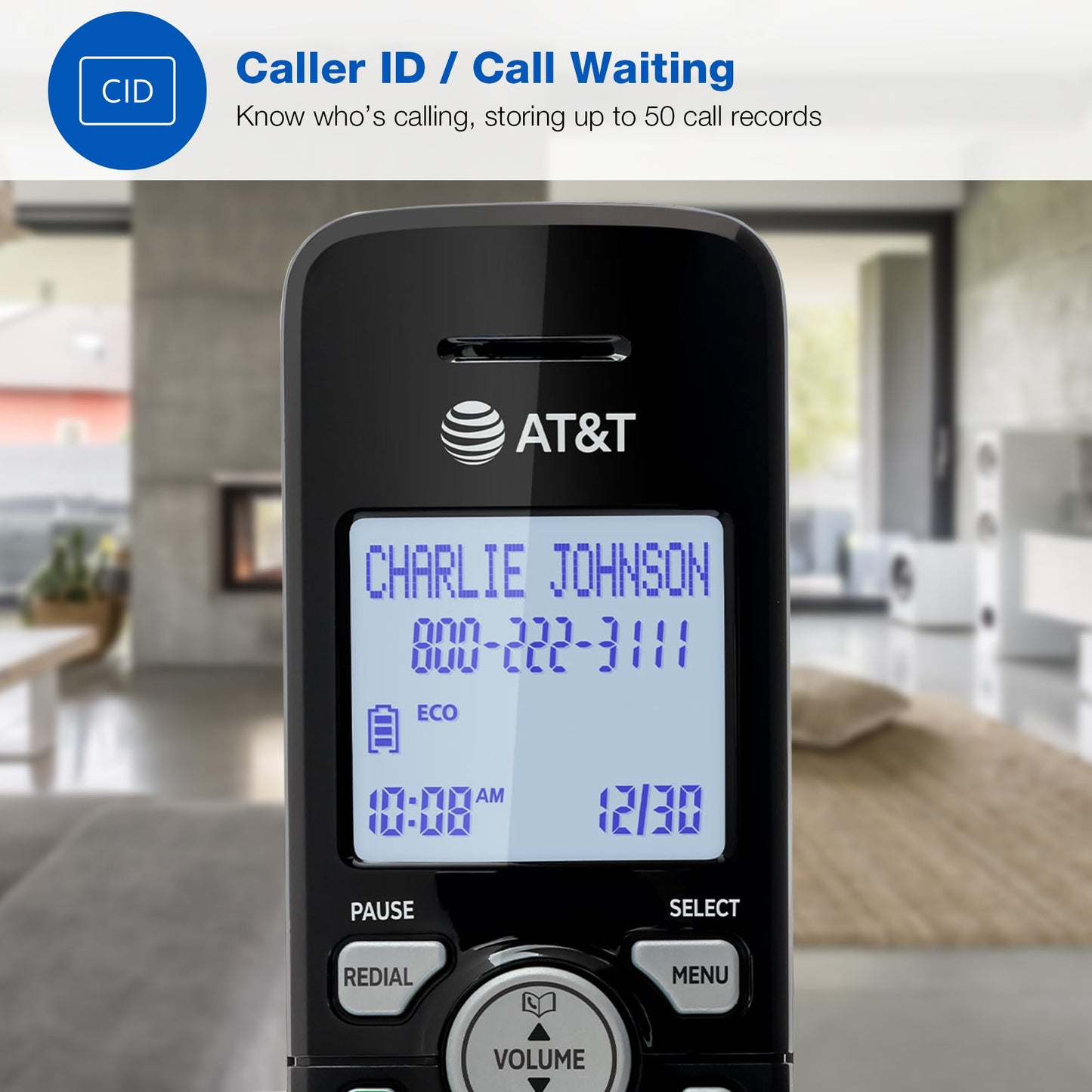 AT&T 3-Handsets Landline Home Phone with Caller ID/Call Waiting, Cordless Phone DECT 6.0 Full-Duplex Handset Speakerphone, Backlit Keypad and Display