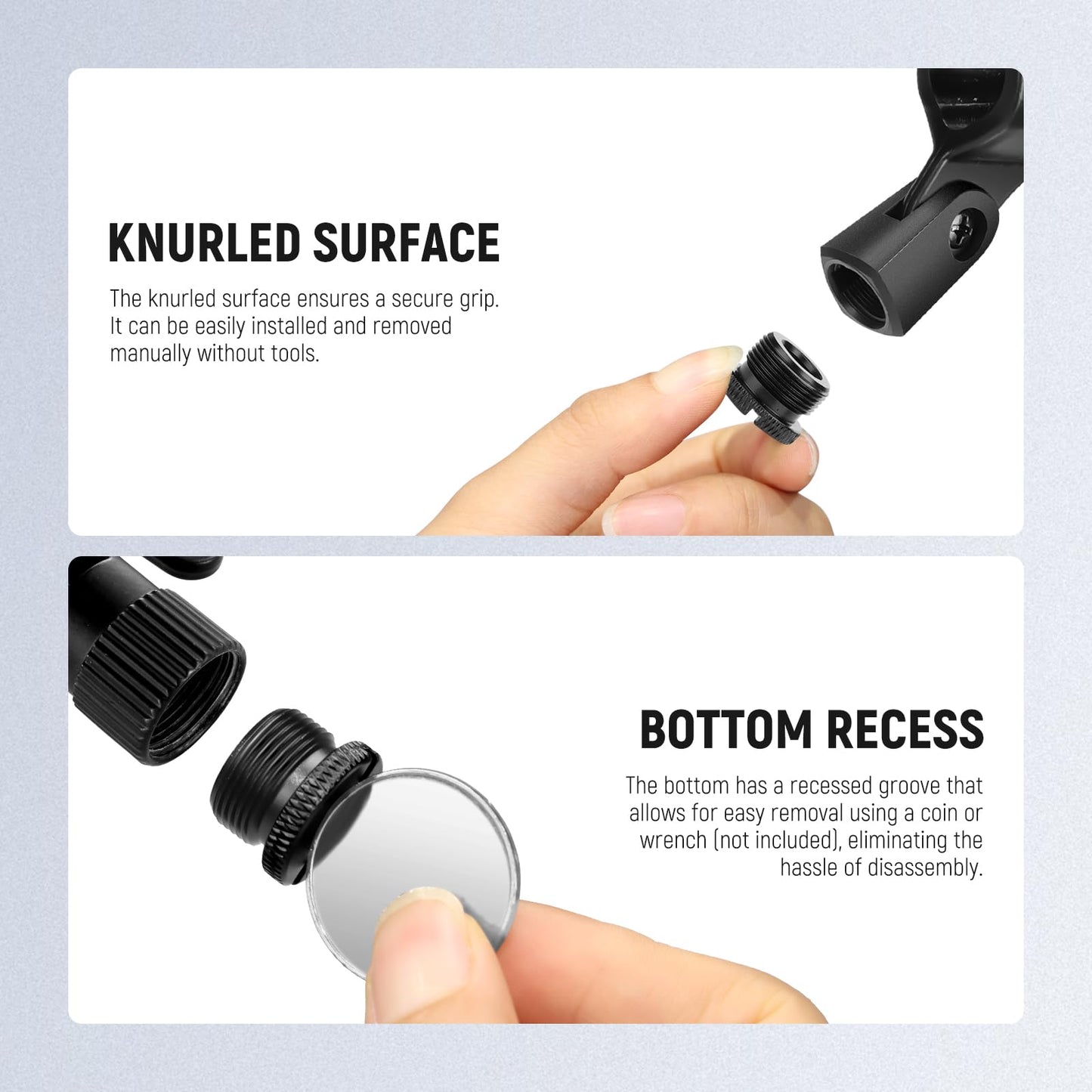 NEEWER Mic Stand Extension Accessories Kit 6 Pieces, Aluminum Alloy Microphone Holder Extender Buffer Tubes & 5/8" Male to 3/8" Female Screw Thread