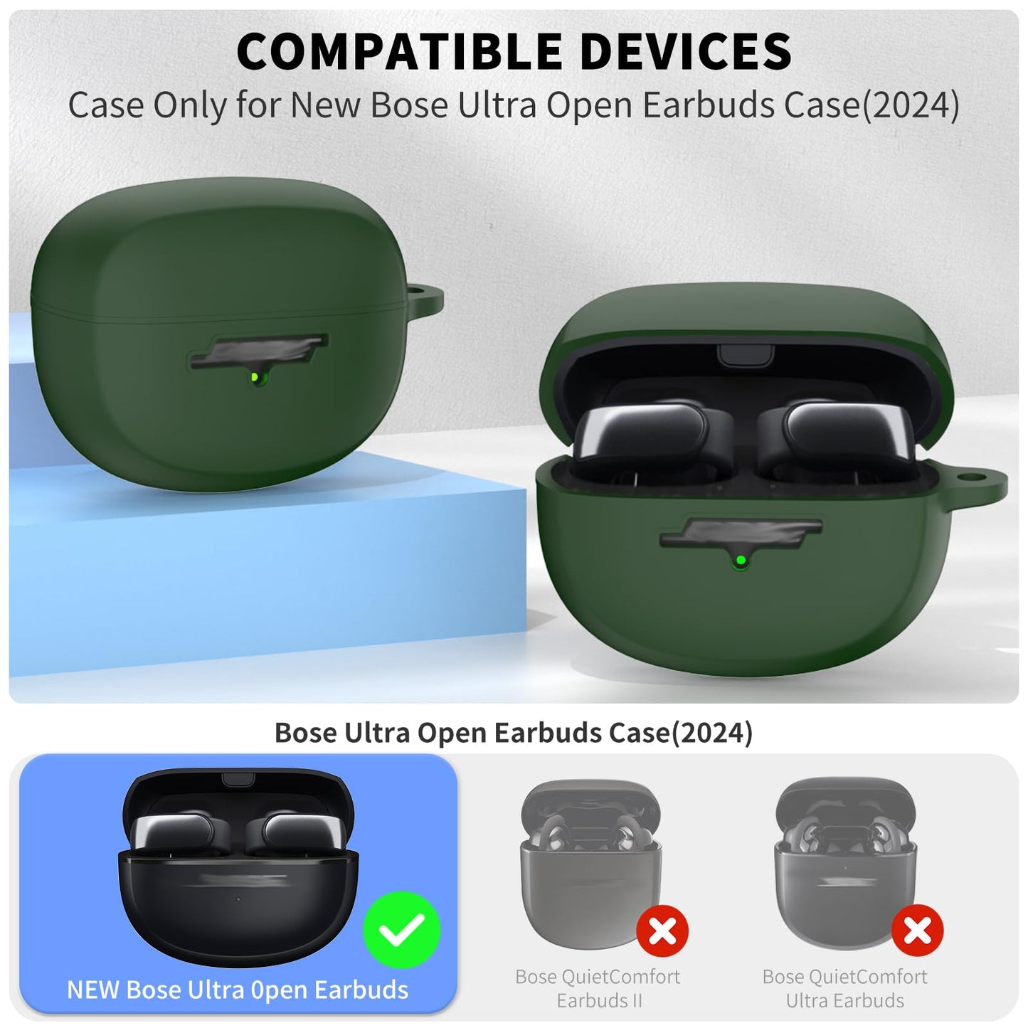 TUDIOW for New Bose Ultra Open Earbuds Case(2024), Silicone Shockproof Protective Cover for Bose Open Ear Wireless Earbuds Accessories
