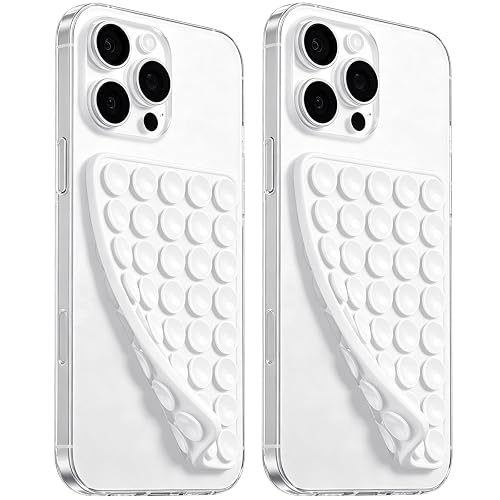 Anteel 2026 Upgraded 2 Pack Silicone Suction Cup Phone Case Mount Double Sided, Non Slip Phone Accessories, Hands-Free Strong Grip Silicon Phone