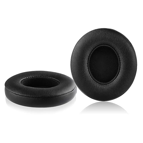 Solo 2 Wired Replacement Earpads - JARMOR Protein Leather & Memory Foam Ear Cushion Pads for Beats Solo2 Wired On-Ear Headphones by Dr. Dre ONLY (NOT