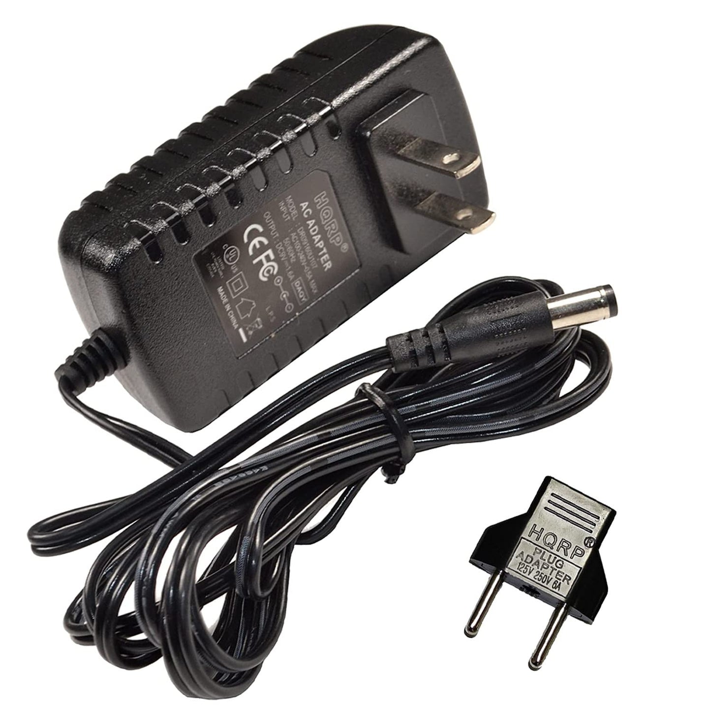 HQRP AC Adapter/Power Supply Replacement Compatible with Brother P-Touch Extra PT-300 PT-310 PT-320 PT-340 Labeling System + HQRP Euro Plug Adapter