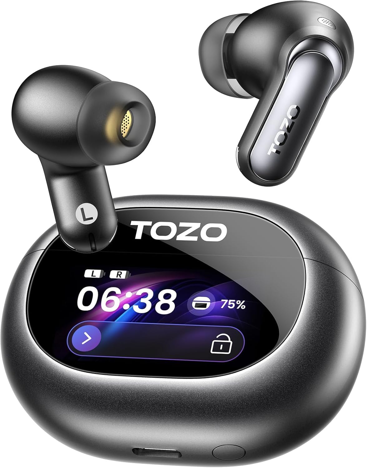TOZO NC20 Pro Active Noise Cancelling Wireless Earbuds, Smart LCD Screen