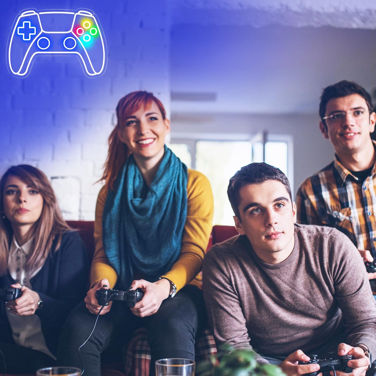 Gamer Neon Sign, Gamepad Shaped LED Neon Sign for Gamer Room Decor, Gaming Neon Sign for Boys Room Decor, Neon Gaming Sign for Gaming Wall Decor, USB