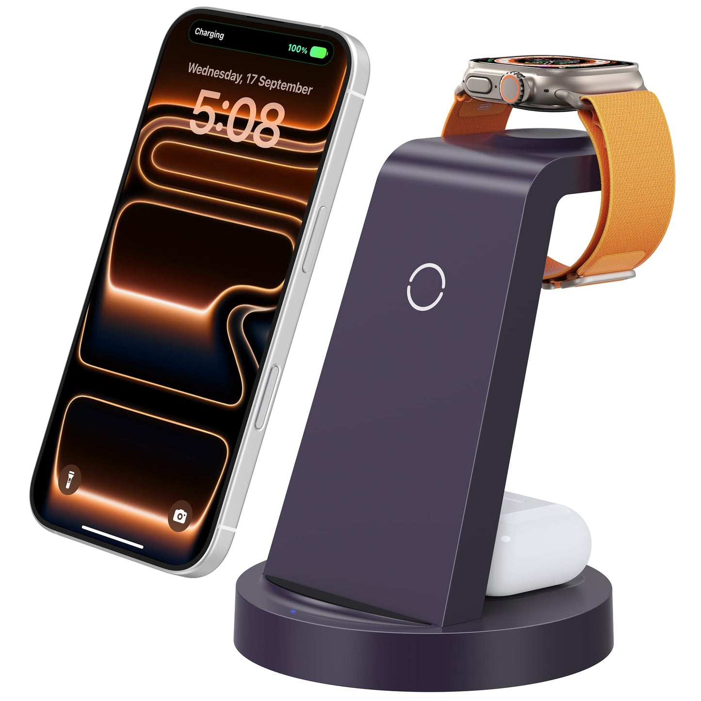 Anlmz 3 in 1 Charging Station for iPhone - Wireless Charger for Apple Products Multiple Devices - Charging Dock Stand for AirPods (for iPhone 17 16e