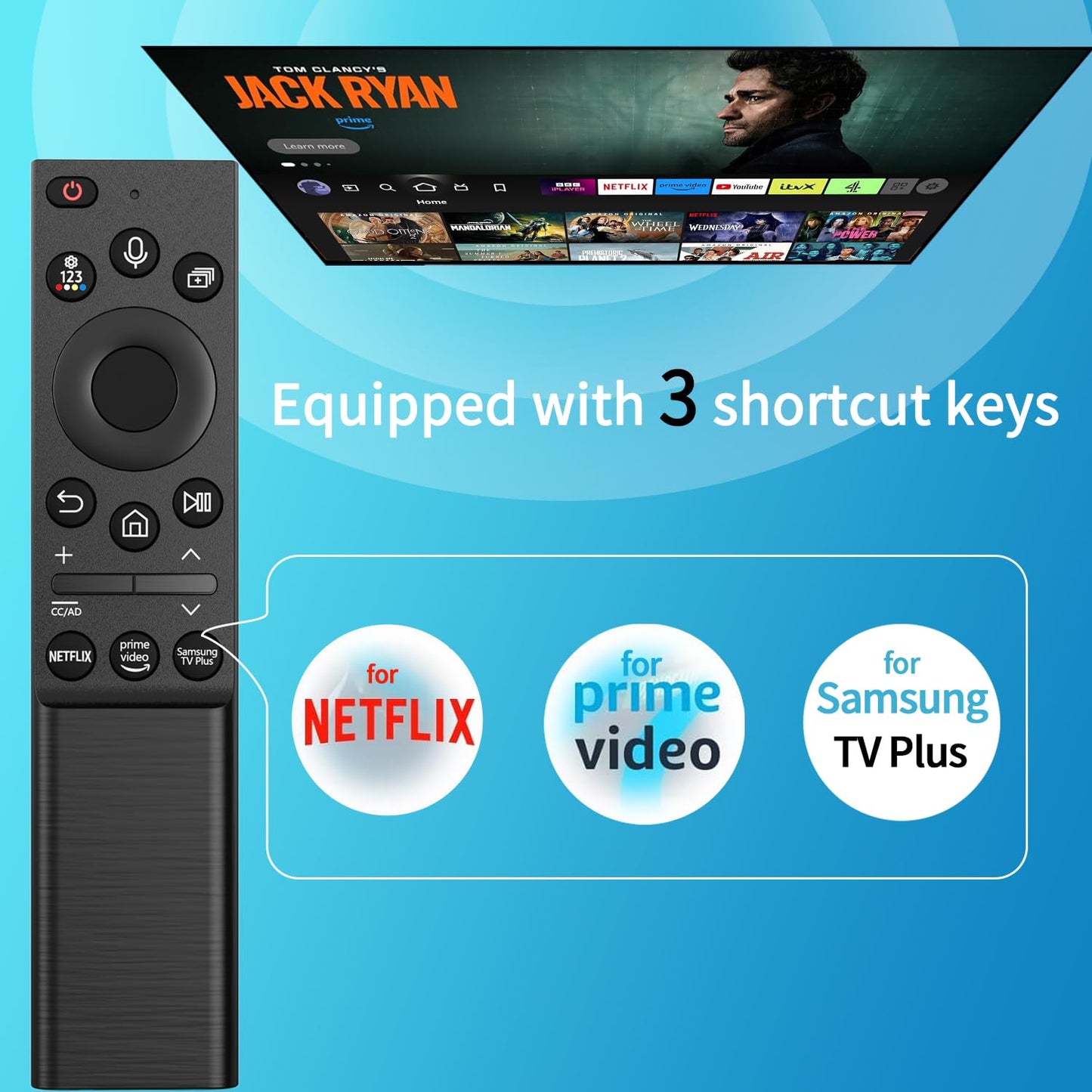 BN59-01357A BN59-01357F BN59-01357P Solar Voice Remote Replacement for Samsung Frame Smart TV Remote with Rechargeable Solar Cell