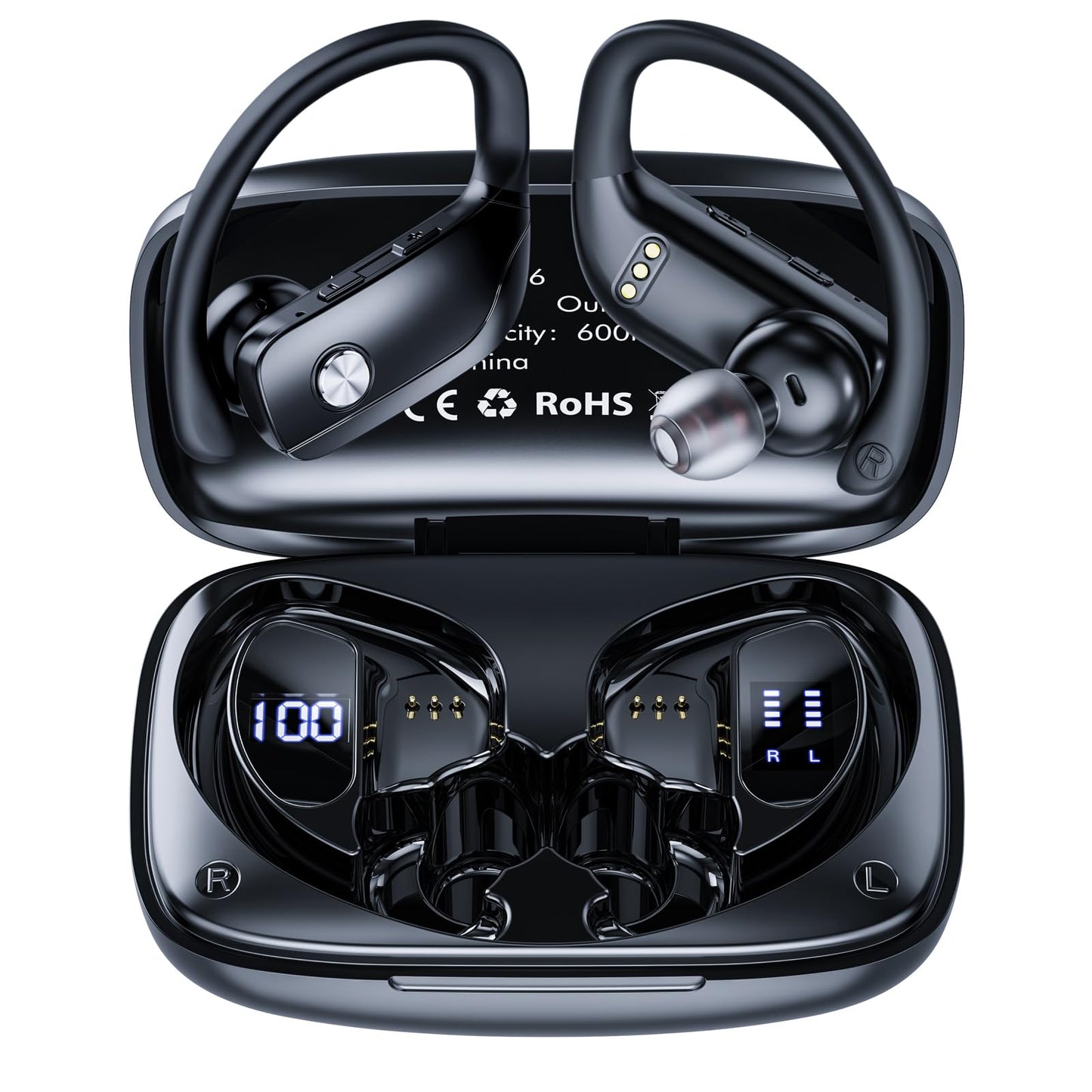 Caymuller Wireless Earbuds Bluetooth Headphones 48Hrs Play Back Sports Earphones with LED Display Built in Mic Deep Bass Stereo in Ear Waterproof…