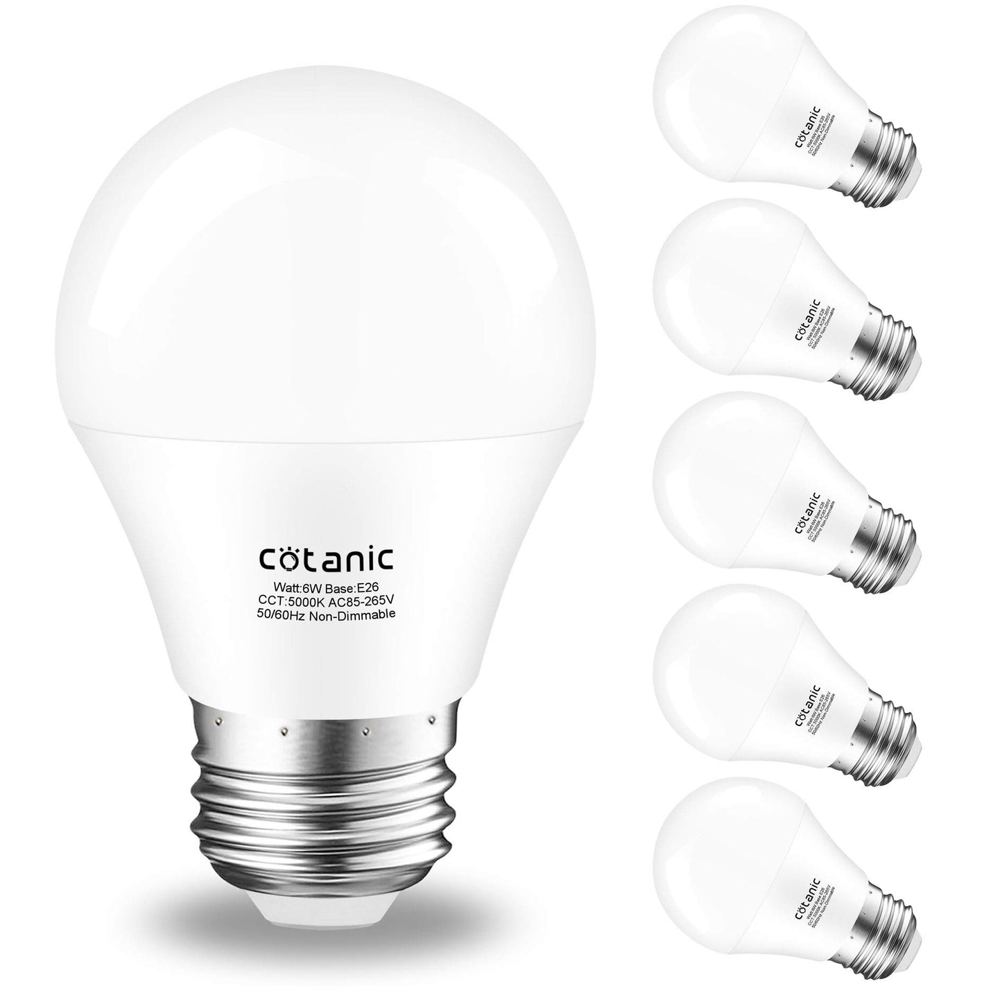 Cotanic A15 LED Ceiling Fan Light Bulb 5000K Daylight E26 Base 60W