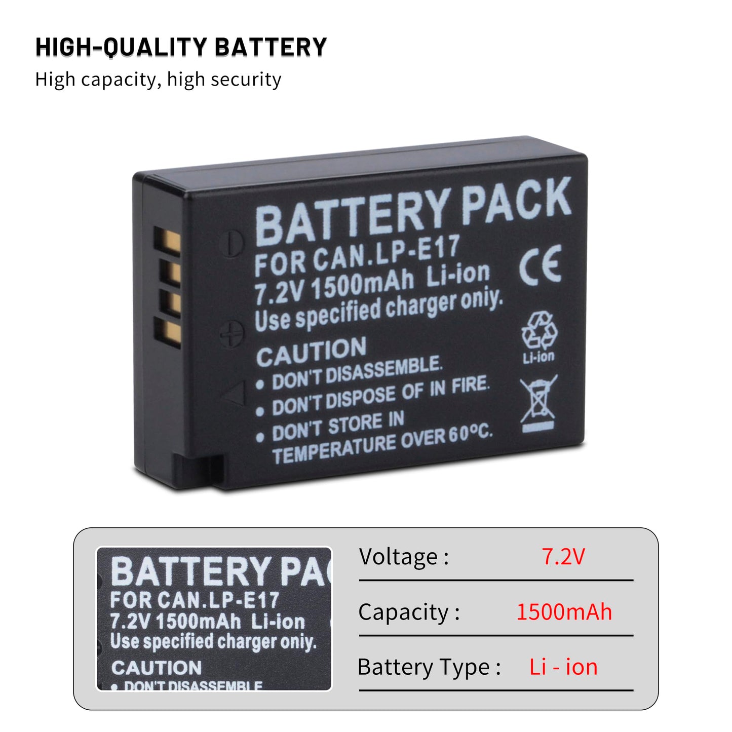 3-Pack LP-E17 Batteries with Smart Triple Slot LCD Charger for Canon EOS M3, M5, M6, EOS 200D, 750D, 760D, 77D, 800D, EOS R8, R10, R50, R100, RP