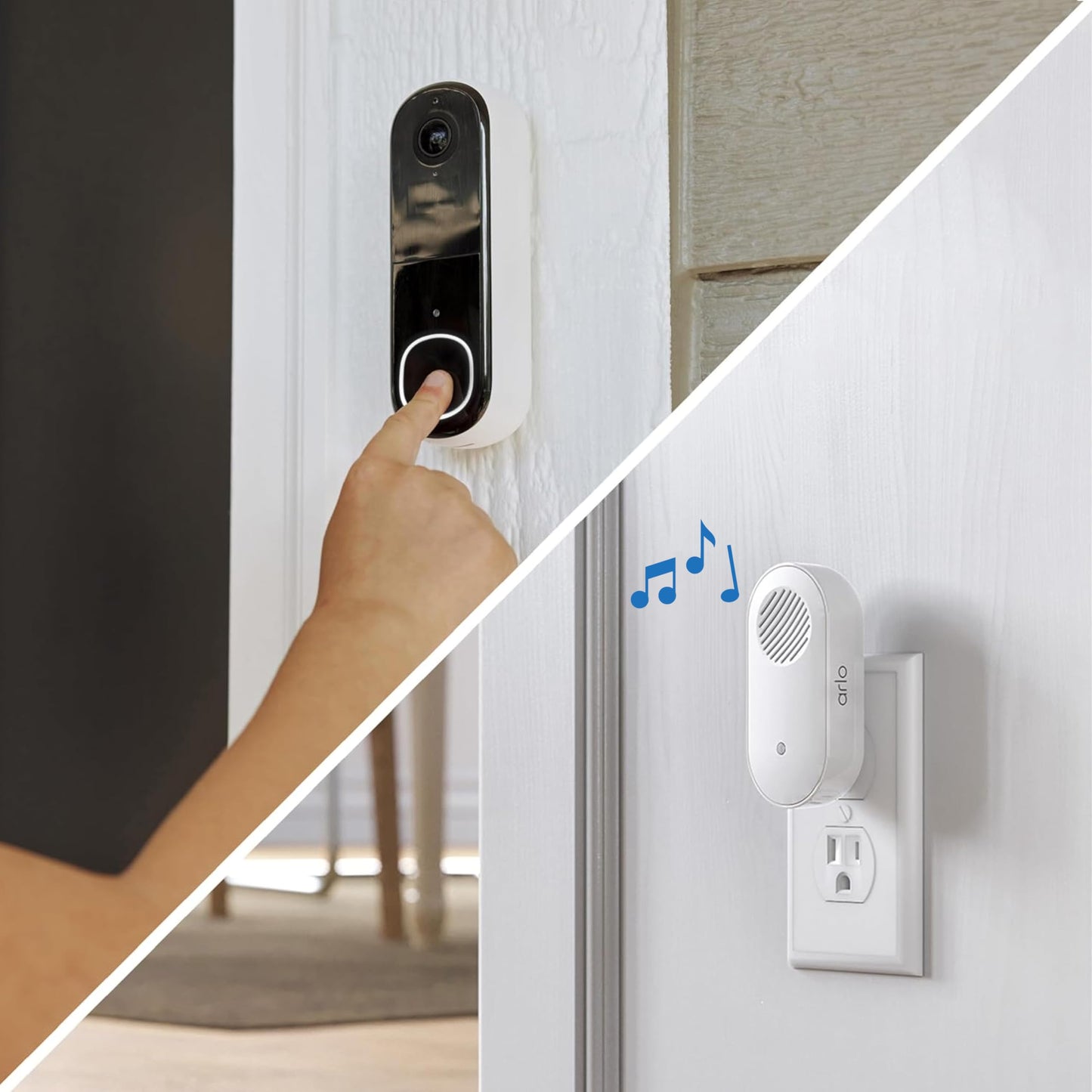 Arlo Video Doorbell 2K + Chime 2 (2nd Gen, Latest Release), Wireless or Wired Option, 2-Way Audio, Night Vision, Head to Toe View, Package Detection