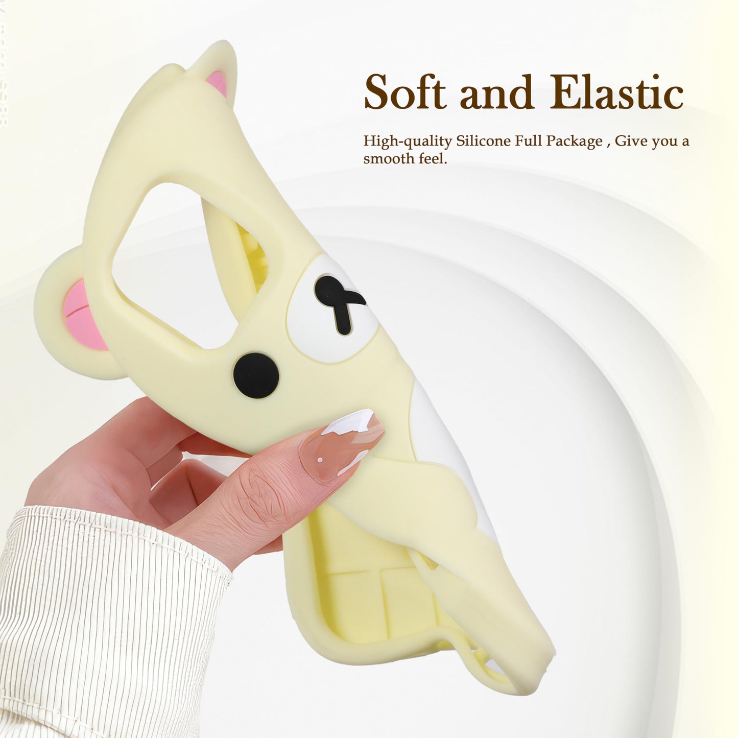 IAIYOXI Soft Silicone Bear Case for iPhone 15 Pro Max, Cute 3D Cartoon Teddy Bear Designed, Protective Lovely Fun Adorable Fashion Phone Case, Kawaii