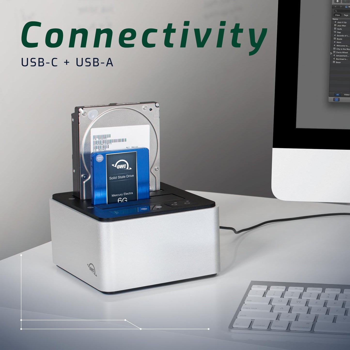 OWC Drive Dock USB-C Dual Drive Bay Solution, USB 3.1 Gen 2, for Mac and PC, (OWCTCDRVDCK)