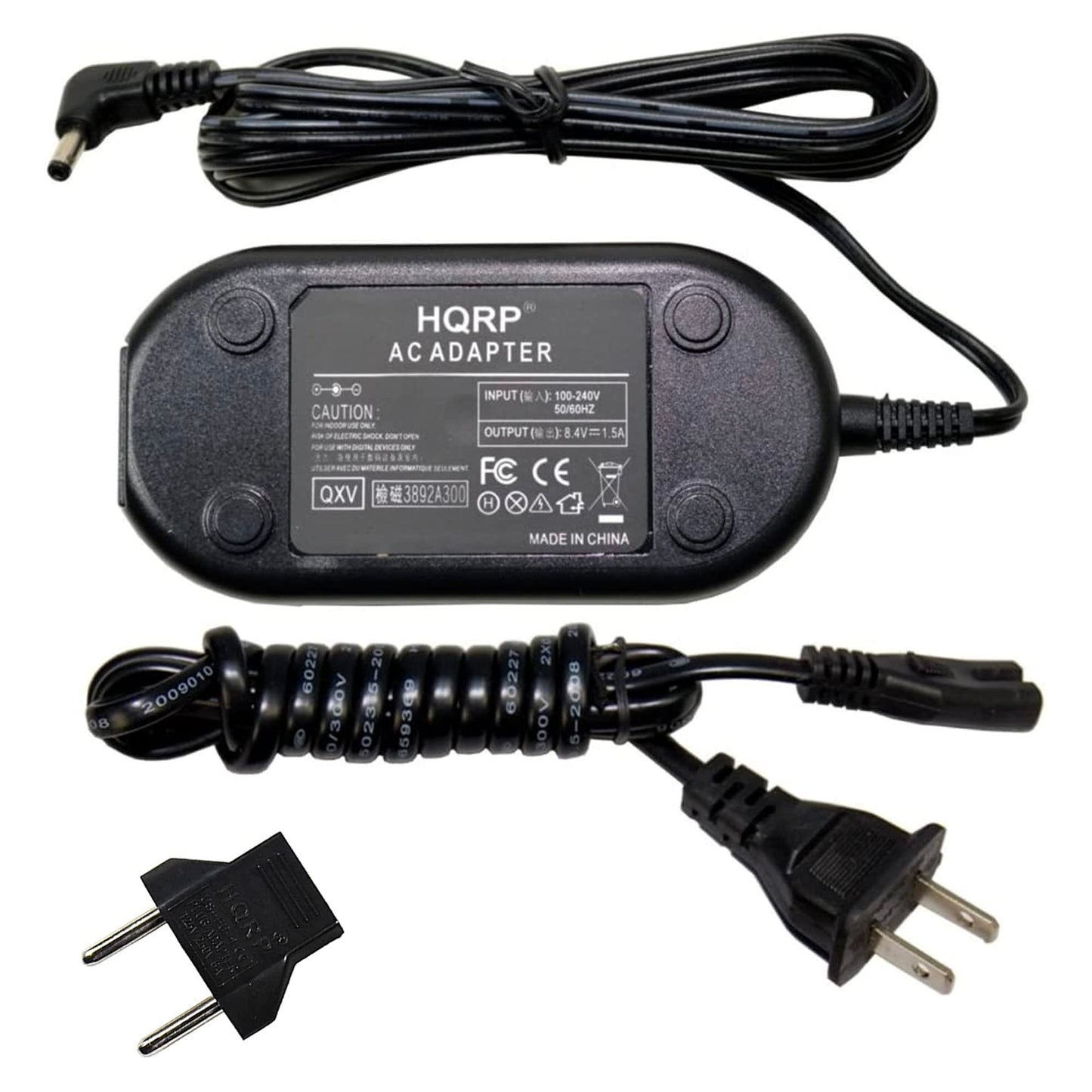 HQRP Replacement AC Adapter/Power Supply Compatible with Canon DC100, DC210, DC220, DC230 Digital Camcorder with USA Cord & Euro Plug Adapter