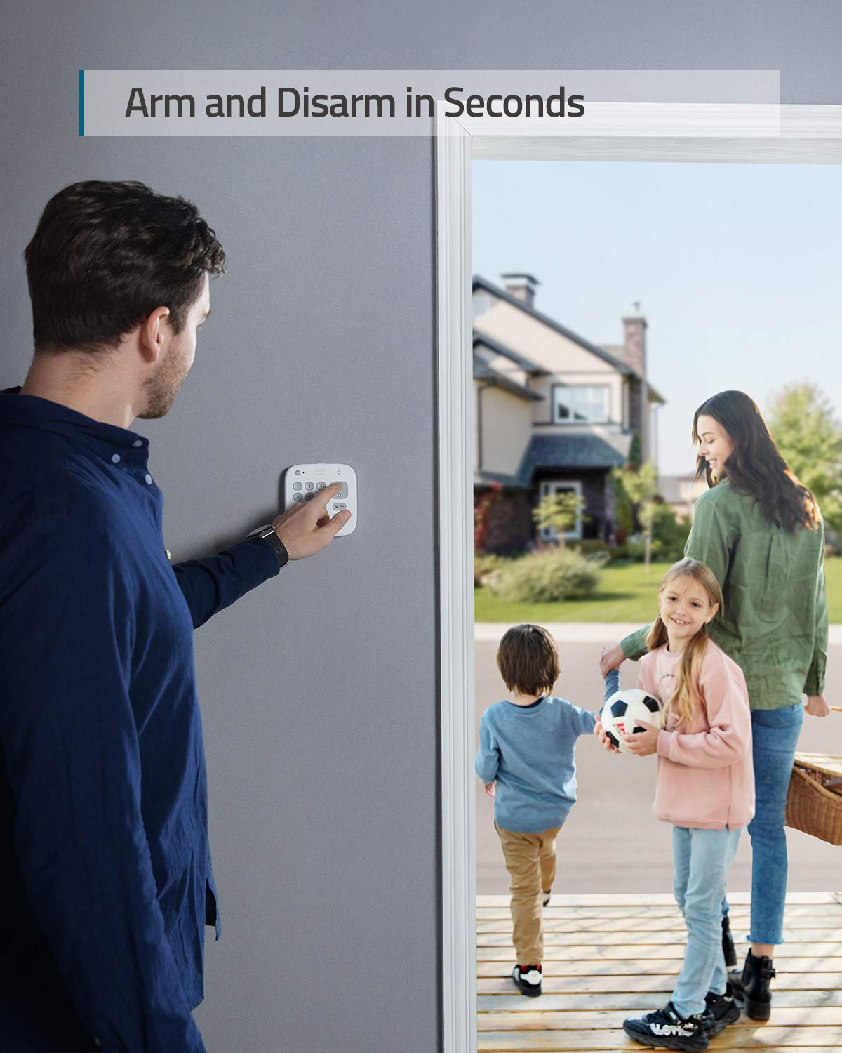eufy Security 5-Piece Home Alarm Kit, Home Security System, Keypad, Motion Sensor, 2 Entry Sensors, Home Alarm System, Control from The App, Links