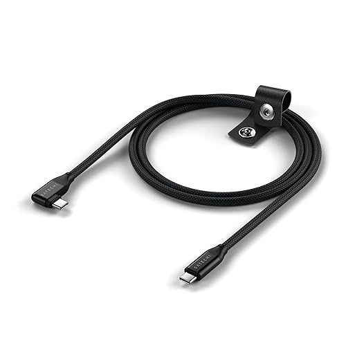 Satechi Right Angle USB C to USB C Cable, 90 Degrees, 240W PD, 20Gbps Transfer Speed, 4k/60Hz Video Output, 1m/3.3ft, Braided, for iPhone 17, MacBook