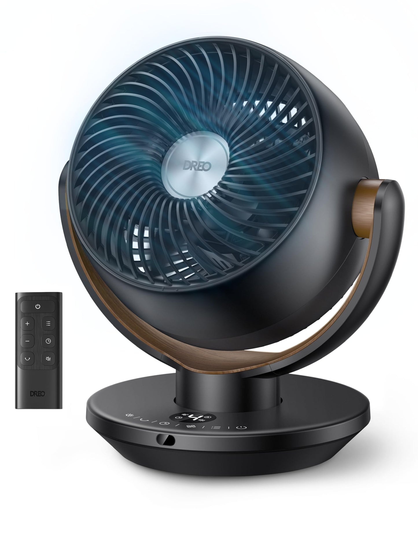 DREO Fan for Bedroom, Desk Air Circulator Fan with Remote, 11 Inch Table Fans for Whole Room, 65ft Powerful Airflow, 120° Vertical Manual +90°