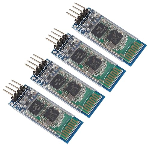 ACEIRMC 4pcs HC-06 RS232 4 Pin Wireless Bluetooth Serial RF Transceiver Module Bi-Directional Serial Channel Slave Mode for Arduino