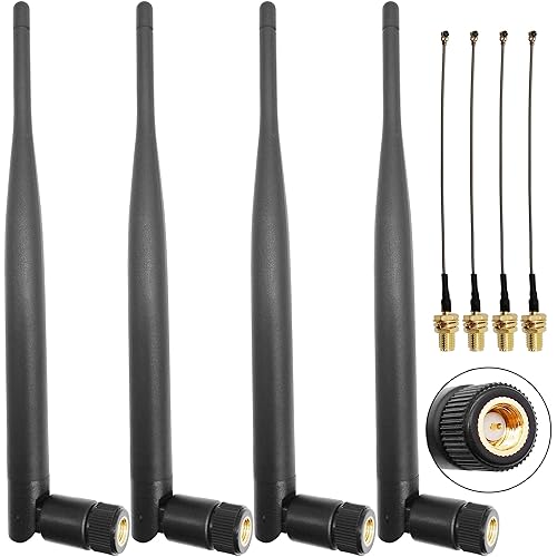 Tenmory 915MHz LoRa Antenna Indoor 3dBi Gain Omni SMA Male + Low Loss U.FL Extension Cable 4 Pcs