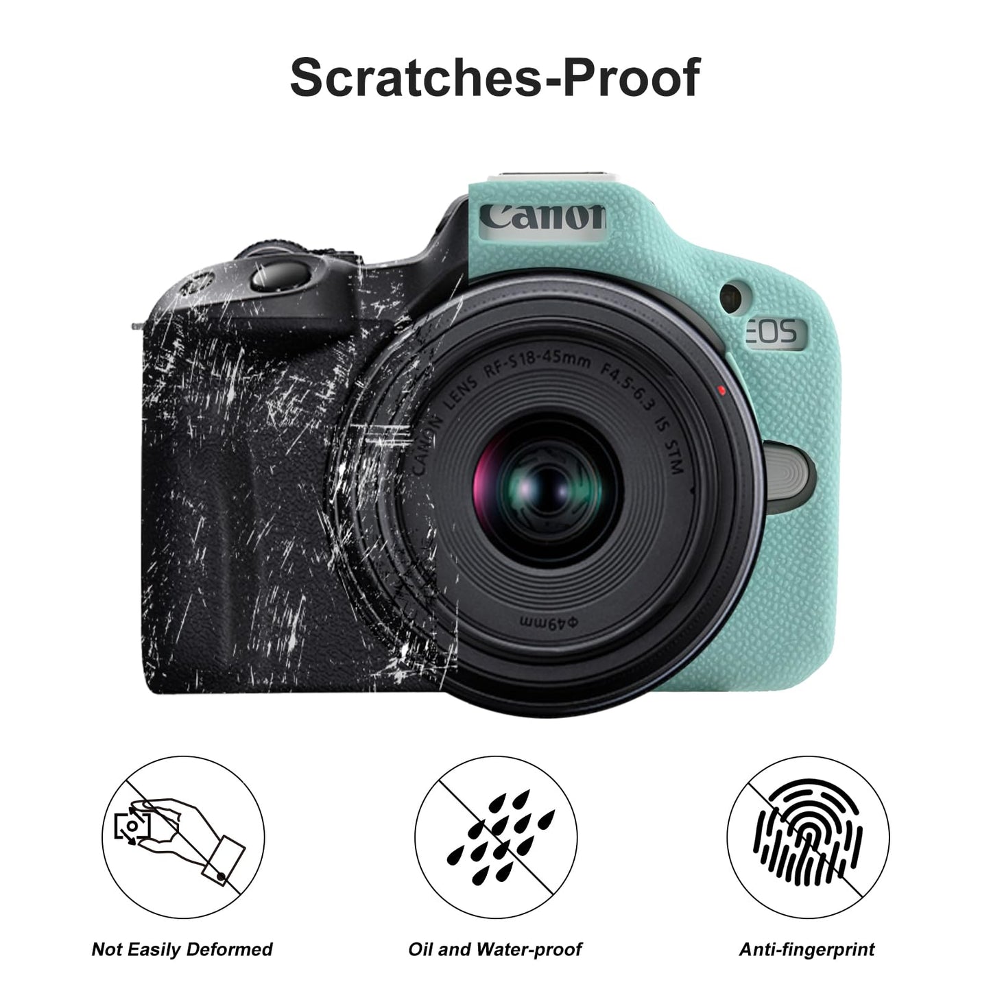 EONORY EOSR50 EOS R50 Camera Case Accessories Kit, Lightweight Silicone Protective Case with Strap Wrist, Anti-Scratch Slim Fit Soft Cover for Canon