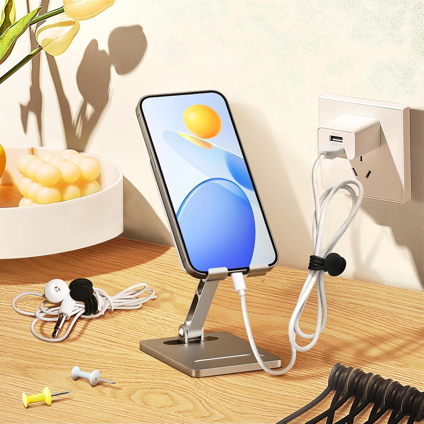 Magnetic Cord Organizer, Silicone Cable Ties Reusable, FGSAEOR Twist Ties Cable Management for Bundling and Organizing Holding Stuff, Fridge Magnets