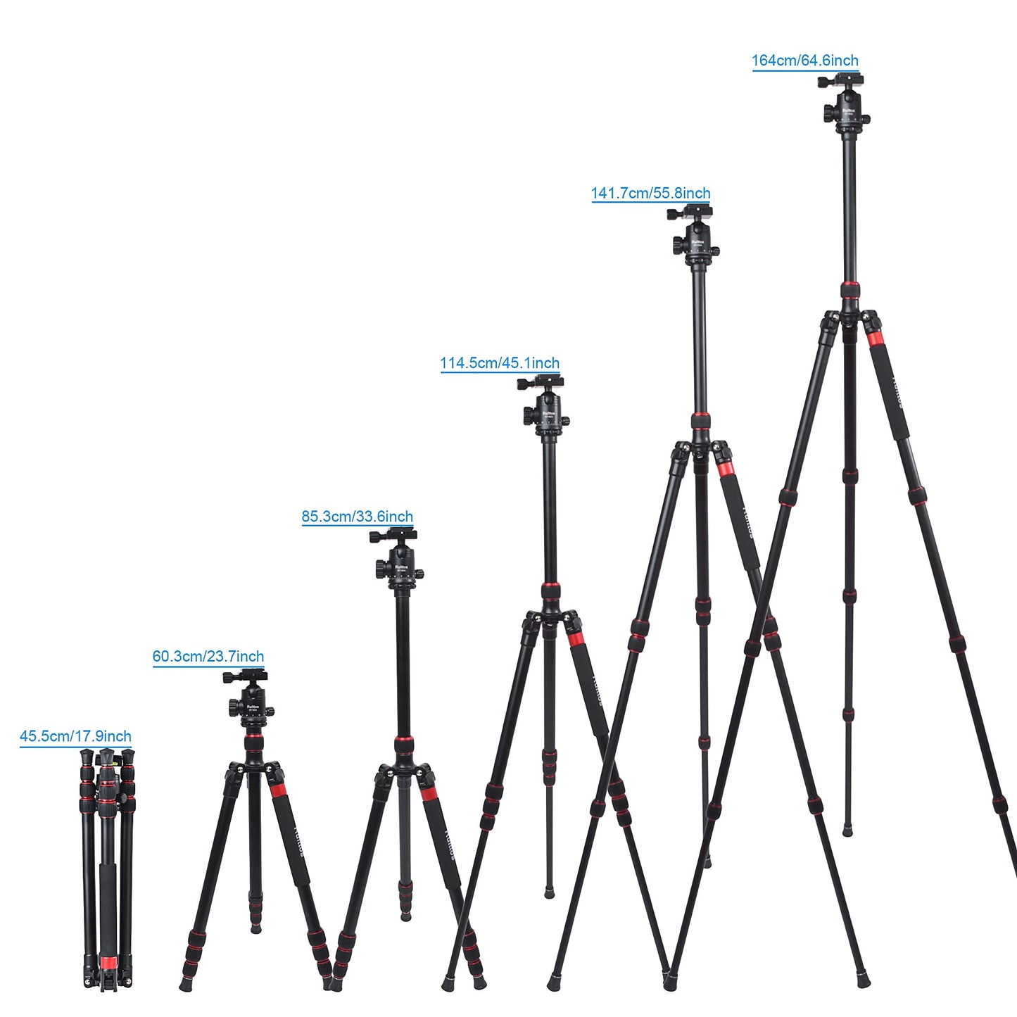 64” Camera Tripod and Monopod Kit with Panoramic Ball Head, Heavy Duty Complete Tripod for Canon, Nikon, Sony...Aluminum Alloy Made, Durable, Stable