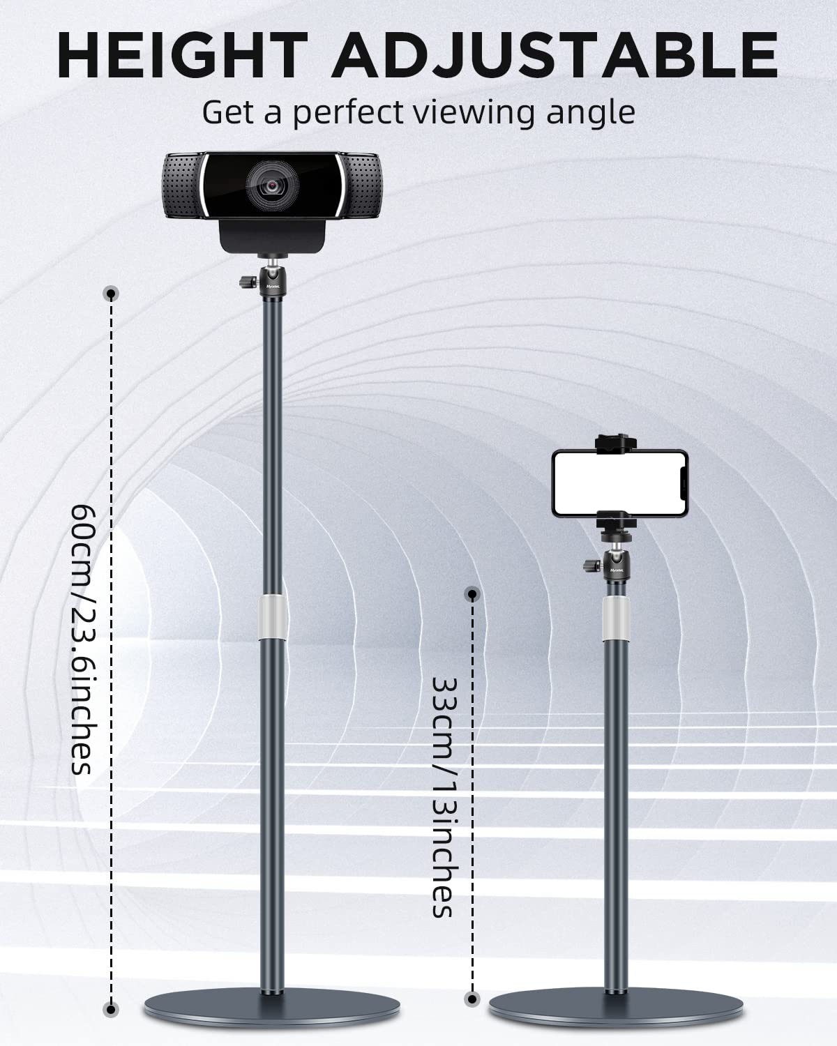 Nycetek Webcam Stand, Light Stand Tripod with 360° Rotatable Ballhead for DSLR Camera, Ring Light, Webcam, Desktop Tripod for Video Recording