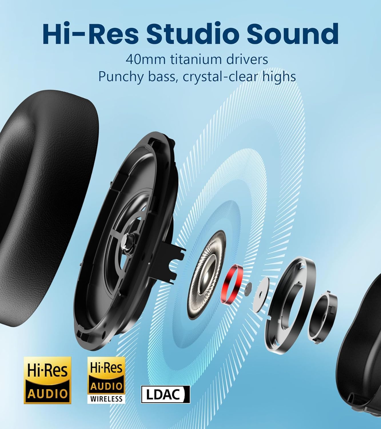 Edifier WH950NB Gen 2 Wireless Hybrid Active Noise Cancelling Headphones, Hi-Res Audio with LDAC 8-Level ANC, Spatial Sound 80H Playtime Bluetooth…