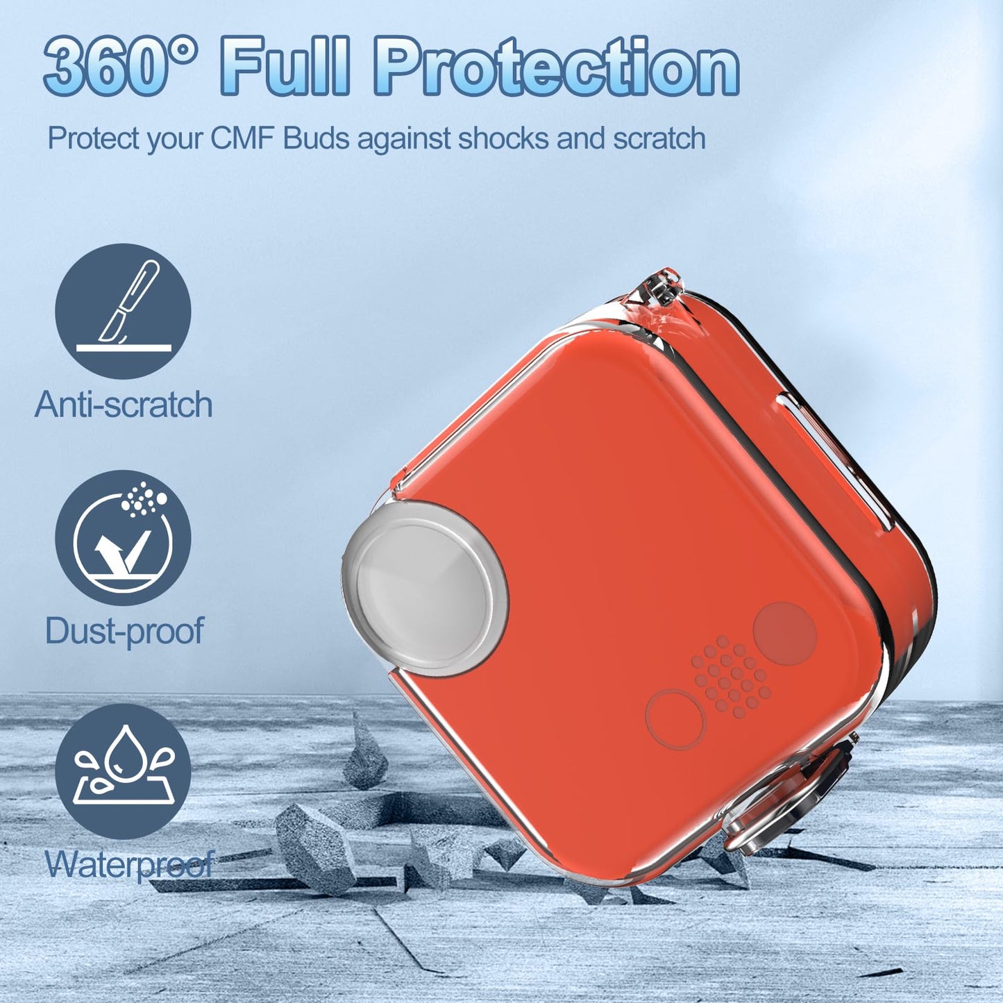 POZCIS for CMF Buds/CMF Buds 2a Case Cover, Hard PC Shell Clear Protective Earbuds Case, Headphones Case with Lanyard Accessories Set