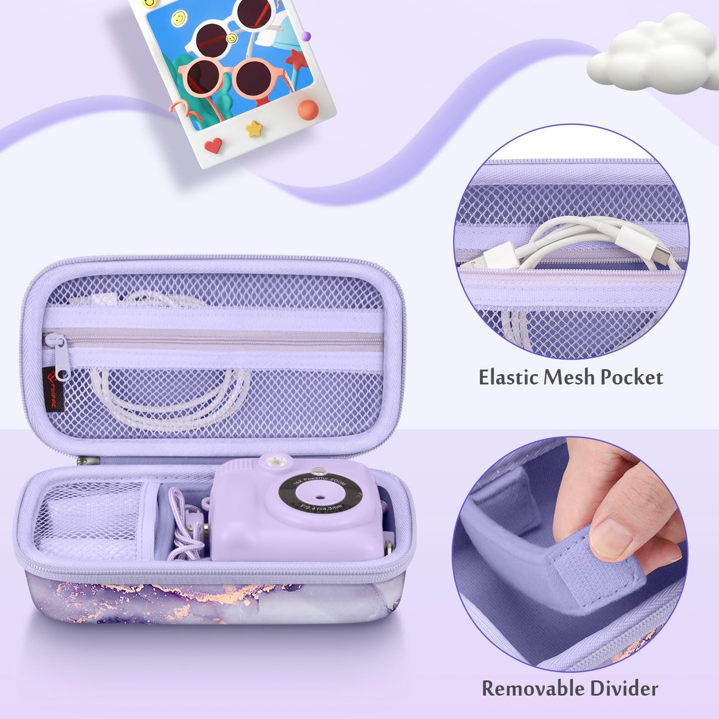 Fintie Kids Camera Case Compatible with ESOXOFFORE, MINIBEAR, Dylanto, GKTZ, Mgaolo, WEEFUN Instant Print Digital Cameras, Hard Carrying Storage Bag