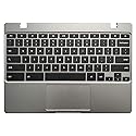 Rinbers Laptop Palmrest Upper Case with US Keyboard and Touchpad Assembly Replacement for Samsung Chromebook 4 XE310XBA XE310XBA-K02 BA98-01976A