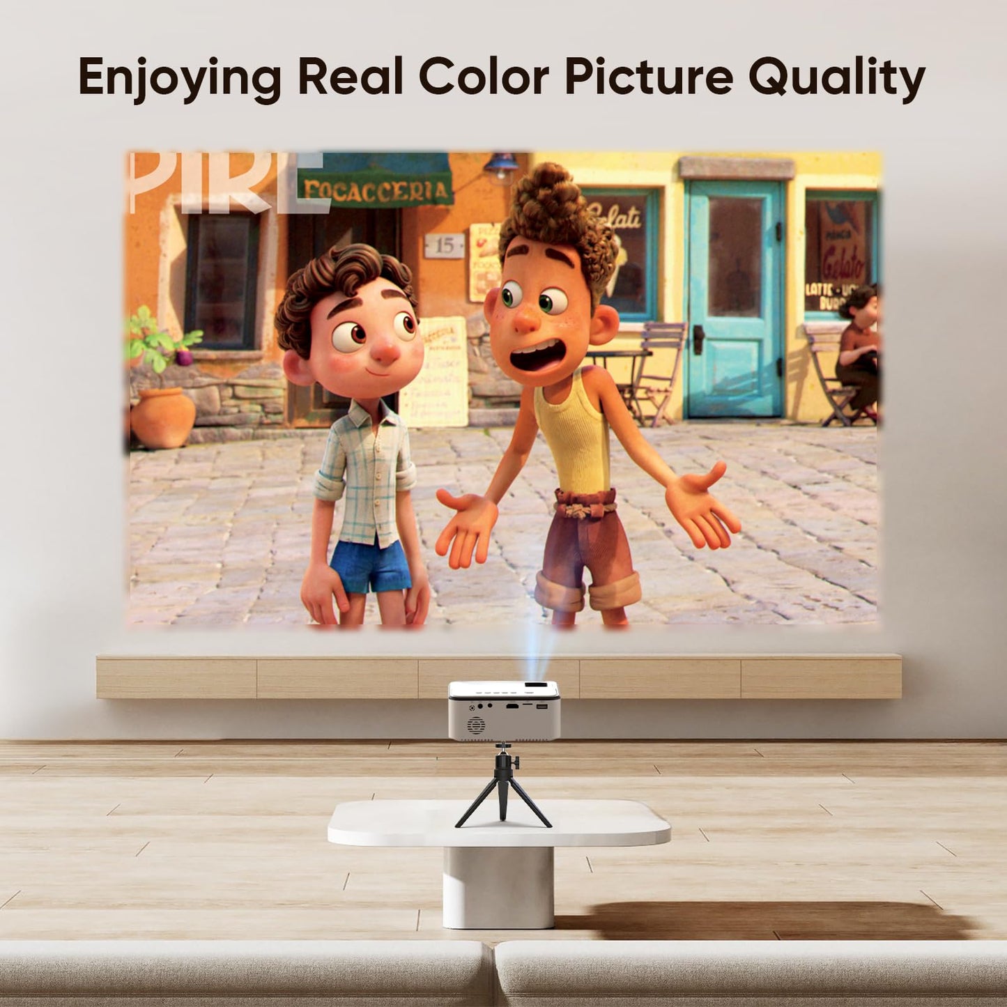 Mini Projector Portable Projector Full HD 1080P Supported, Home Theater Projector Compatible with TV Stick, Phone, Games, HDMI, AV