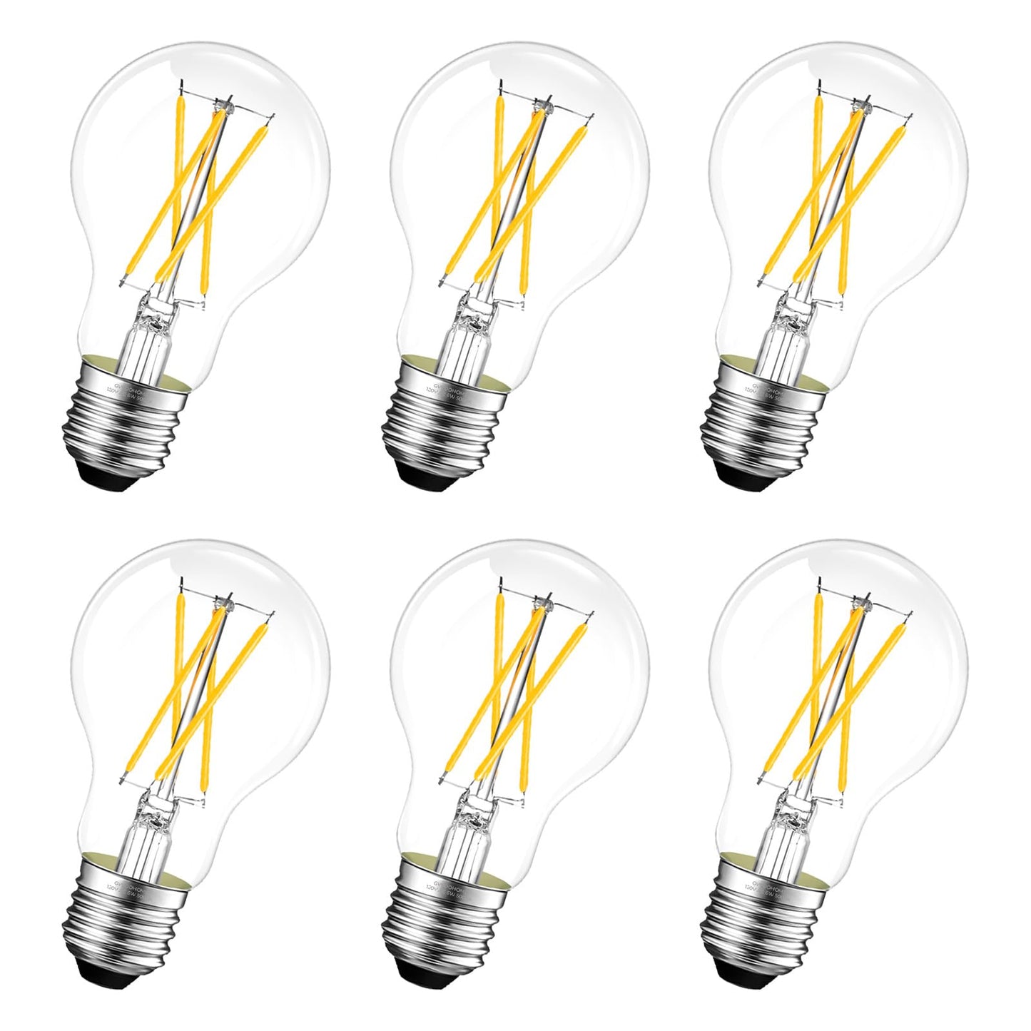 A19 E26 LED Light Bulbs 60 Watt Equivalent, Dimmable Edison Bulbs 5000K