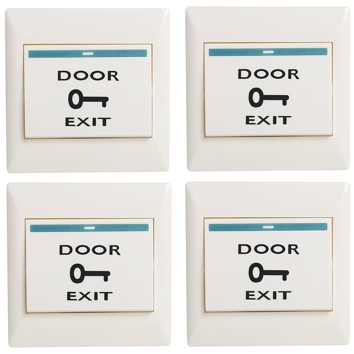 UHPPOTE DC12V Push Exit Release Button Square Rocker Switch - Flush-Mounted for Door Access Control System (Pack of 4)
