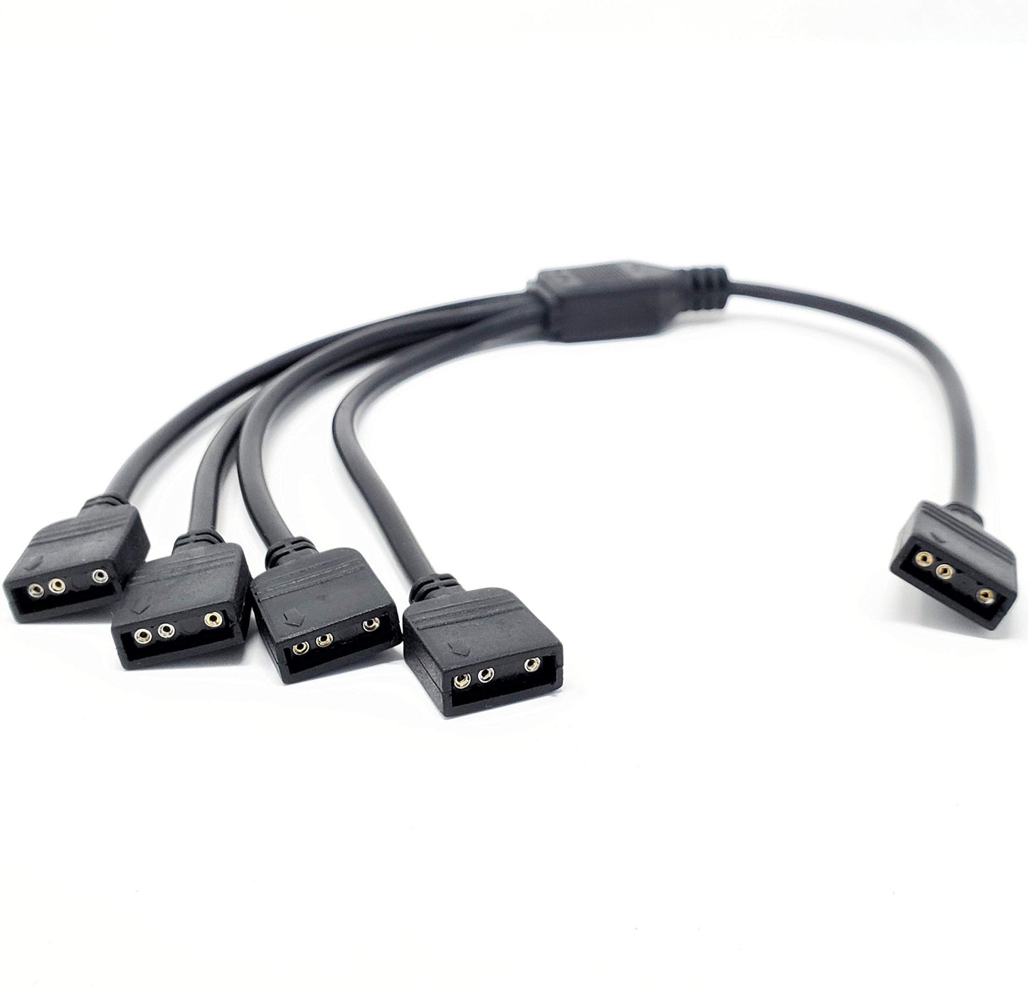 Micro CONNECTORS 30 cm (11.81 Inches) 3-Pin Addressable RGB (ARGB) 1 to 4 Splitter Cable - 30cm with Male Pins