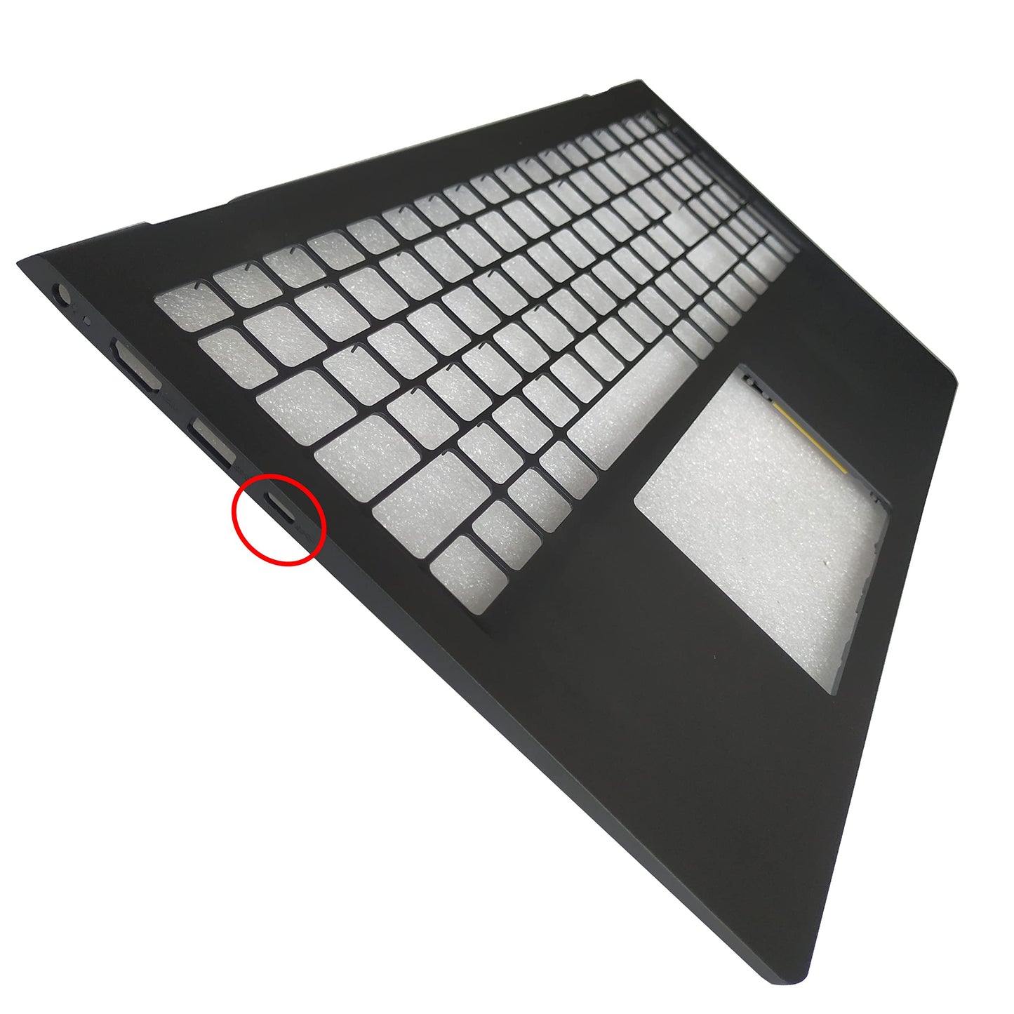 Laptop Shell Compatible for Dell Inspiron 15 3510 3511 3515 3520 3525 09CJN3 054WVM 03JRFX Black (Palmrest Upper Cover Case with Type-C Hole)
