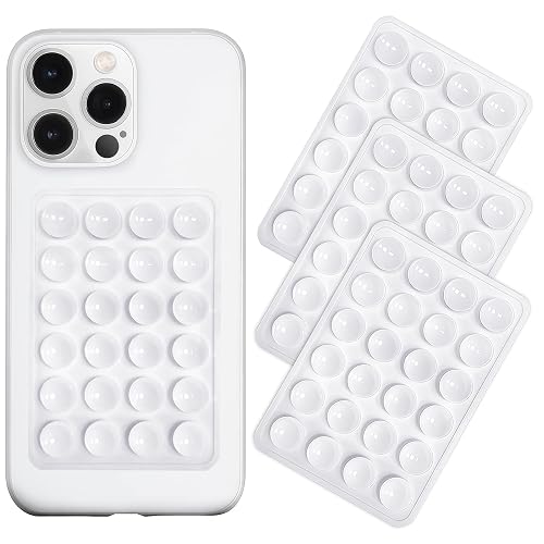 Anteel Silicone Suction Phone Case Mount 3 Pack, Silicon Adhesive Suction Cup Phone Mount, Non Slip Sticky Phone Grip for Cellphone, Strong Grip