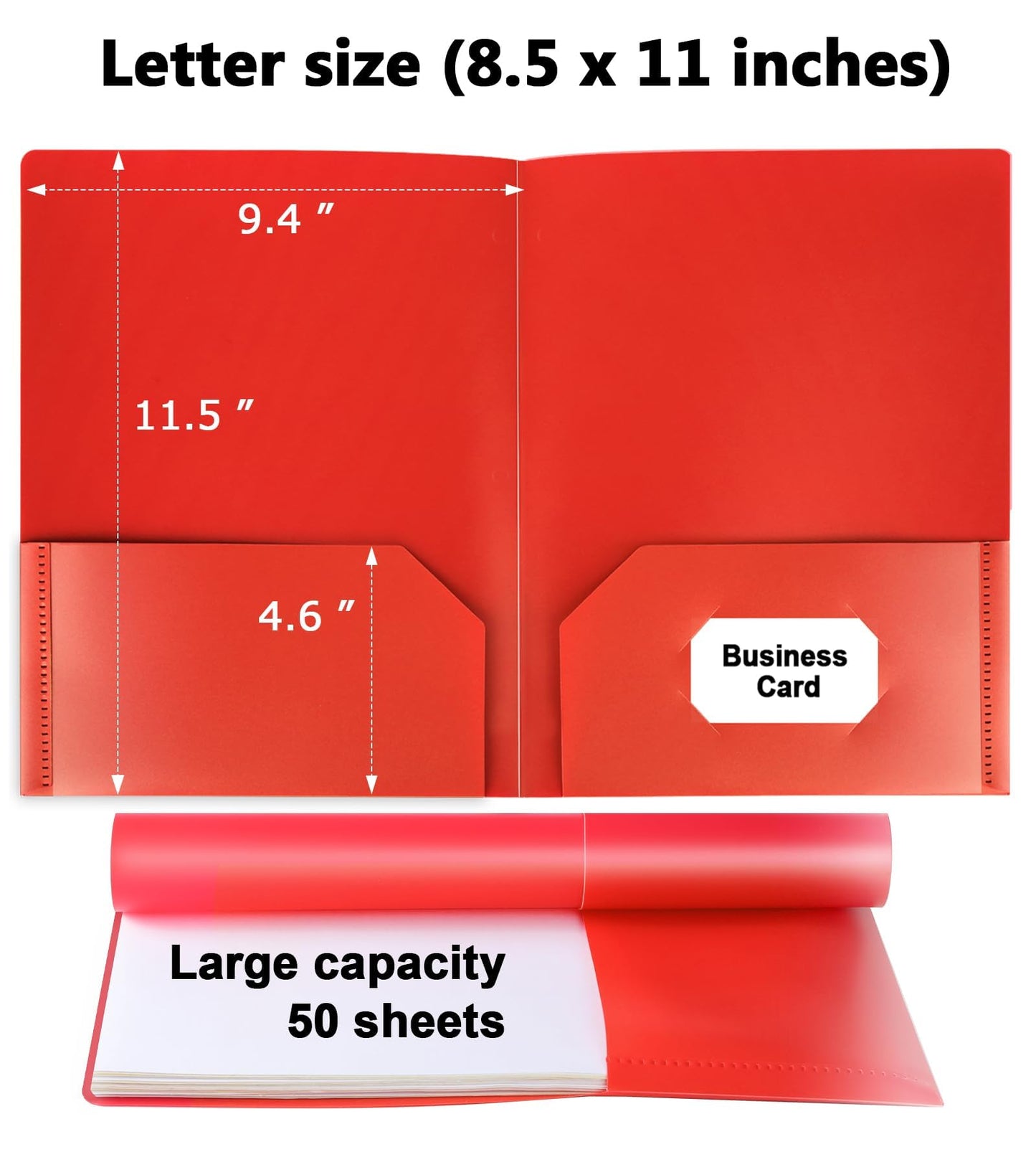 HABGP Plastic Folders with Pockets, 12 Color Heavy Duty Two Pocket Folder