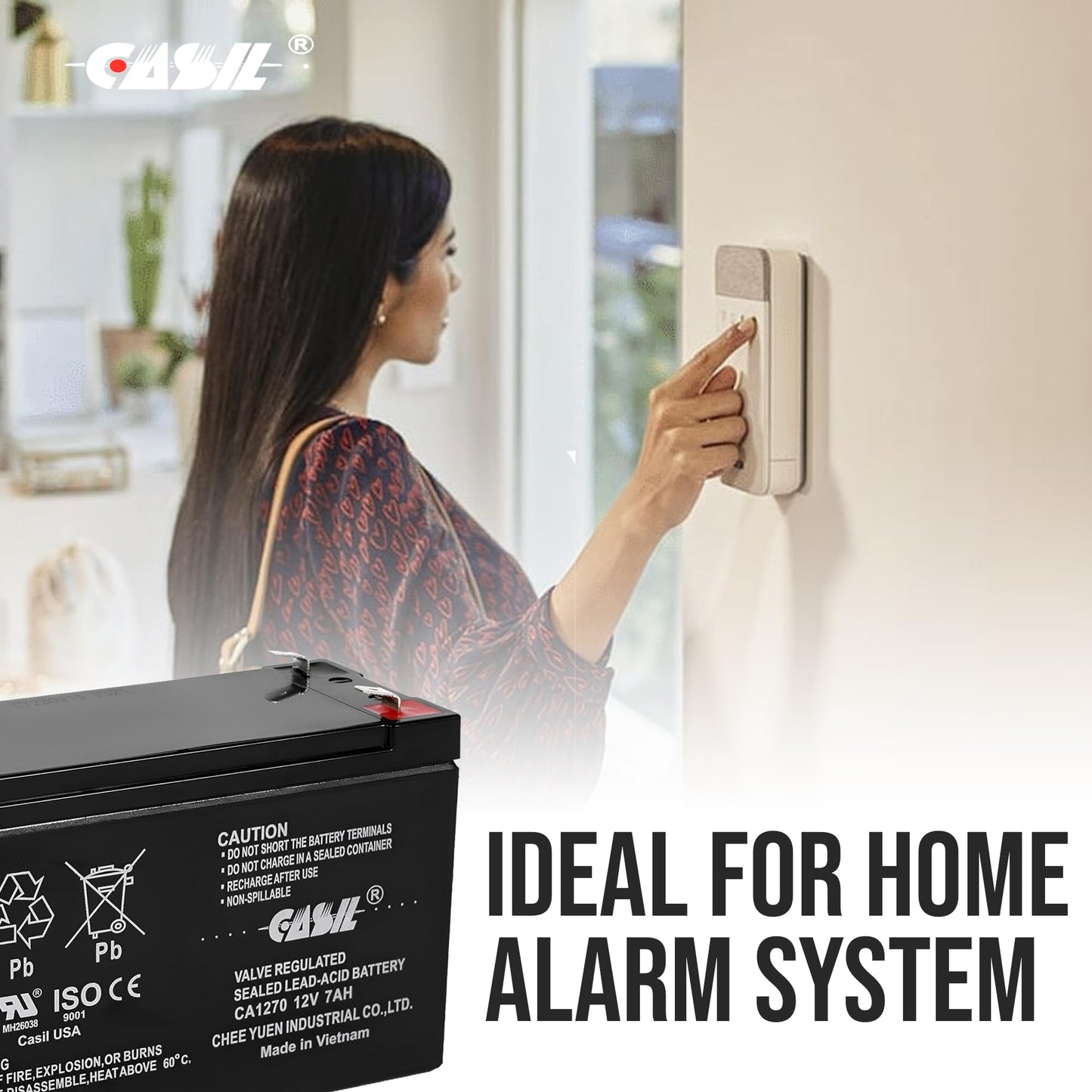 CASIL 12V 7AH CA1270 First Alert ADT Alarm Battery