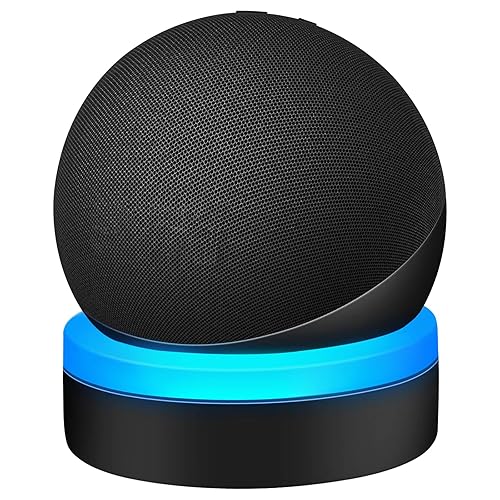 ZUOLACO Table Holder for Echo Dot 4th/5th Generation, Desktop Stand Mount for Echo Dot 4th/5th Gen, Base Bracket with Light Guide, Dot Accessories