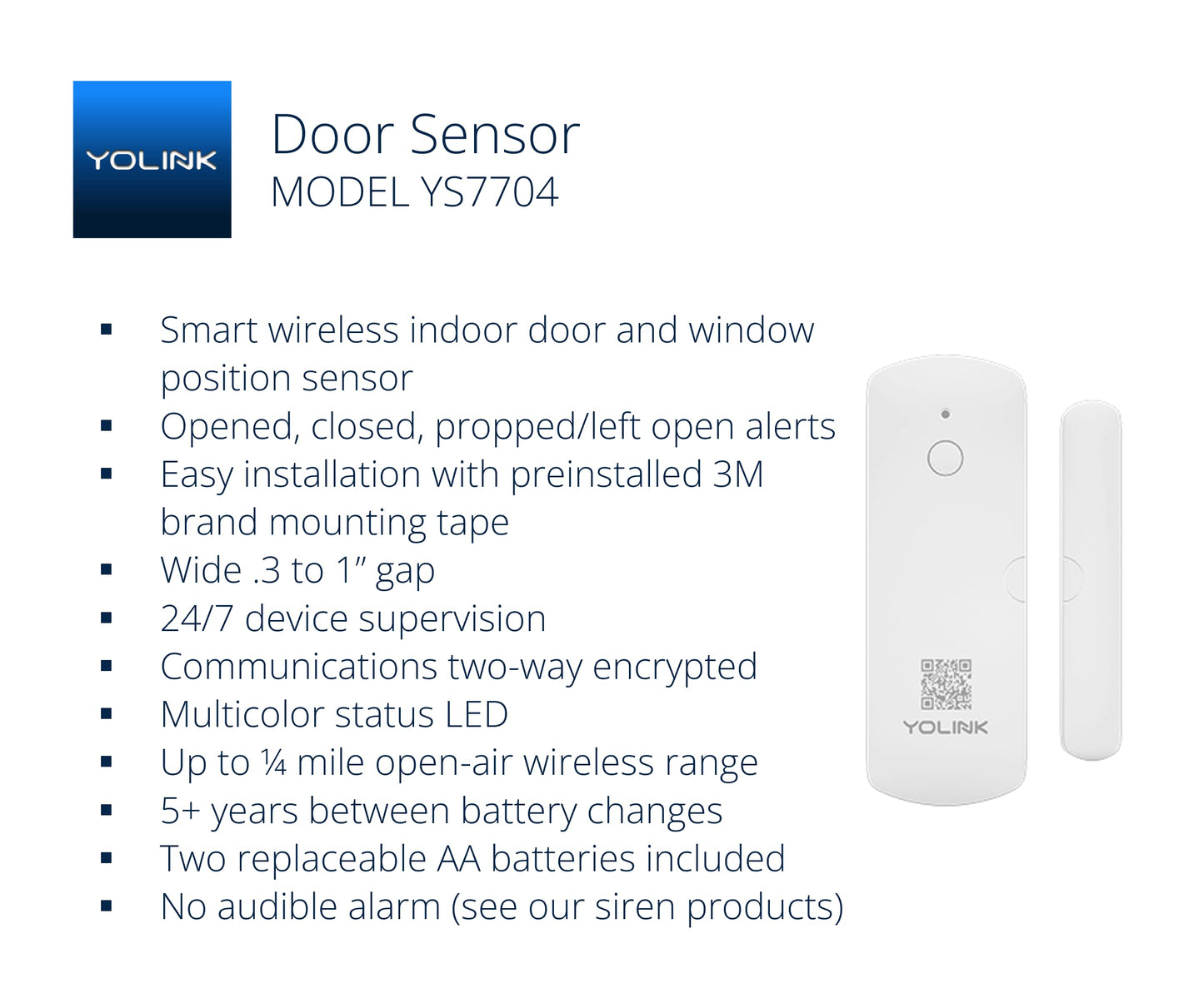 YoLink LoRa Smart Door & Window Sensor: Up to 1/4 Mile Open-Air Range, Door Left-Open Reminders, up to 5 Year Battery Life, Alexa, IFTTT, Home