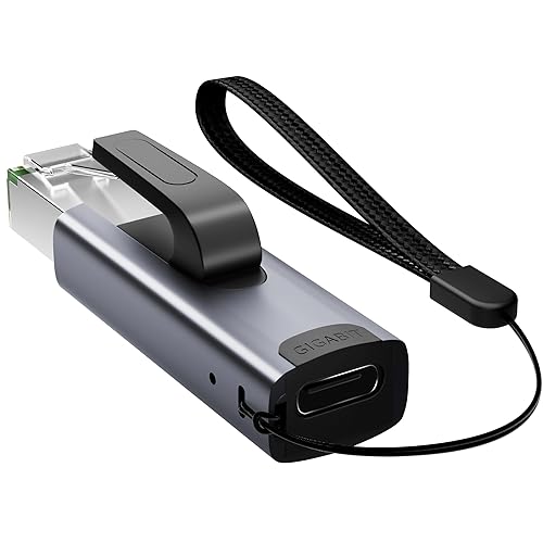 IVSHOWCO USB C to Ethernet Adapter, Ethernet Male to USB-C Female Adapter, Portable Plug and Play 1Gbps Ethernet Adapter for Quick Internet Access