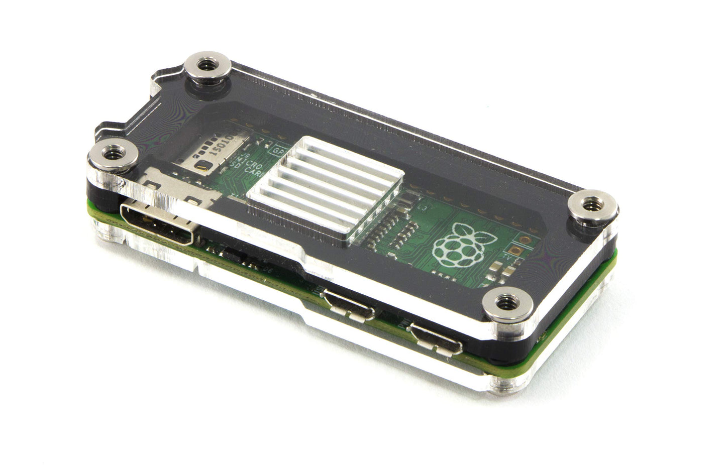 Zebra Zero Heatsink Case in Black Ice for Raspberry Pi Zero 1.3 & Wireless ~ C4Labs