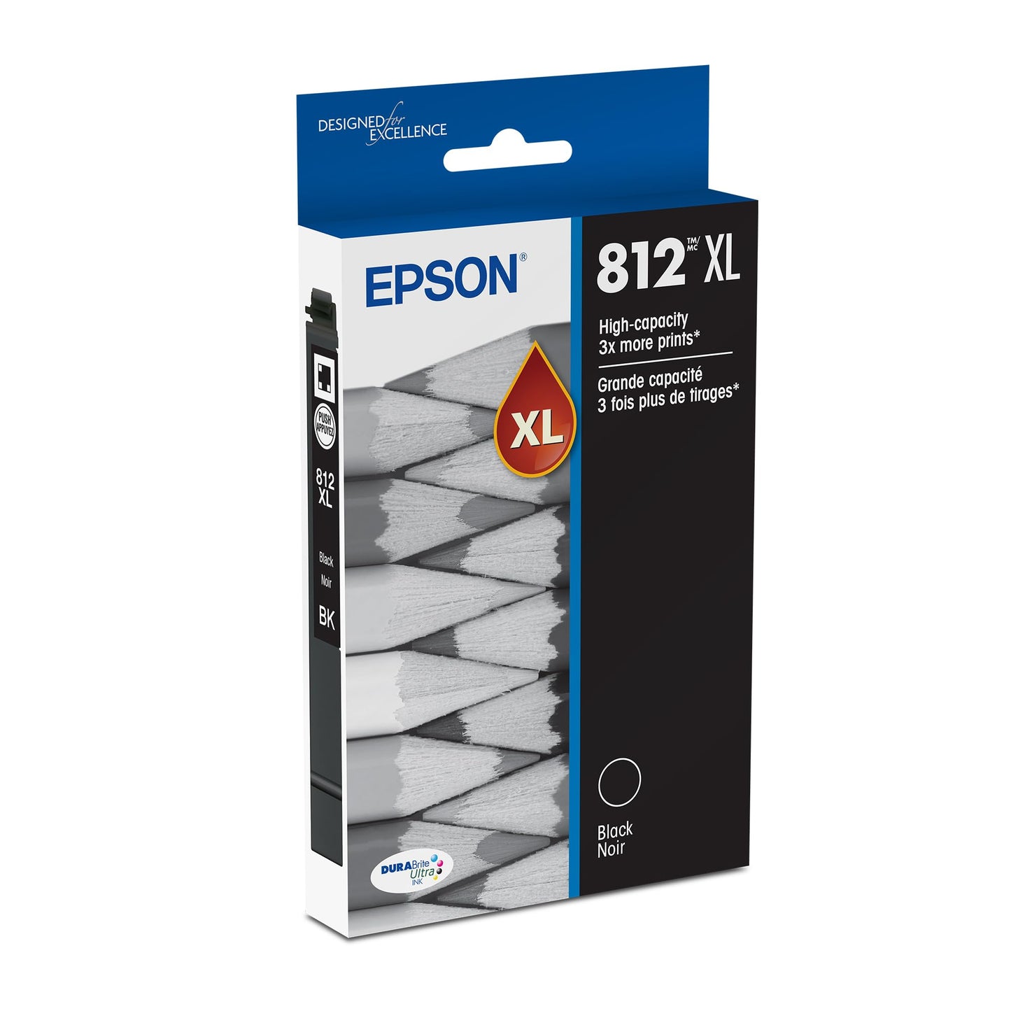 Epson 812 DURABrite Ultra Ink High Capacity Black Cartridge (T812XL120-S) Works with Workforce Pro WF-7310,7820, 7840, EC-C7000