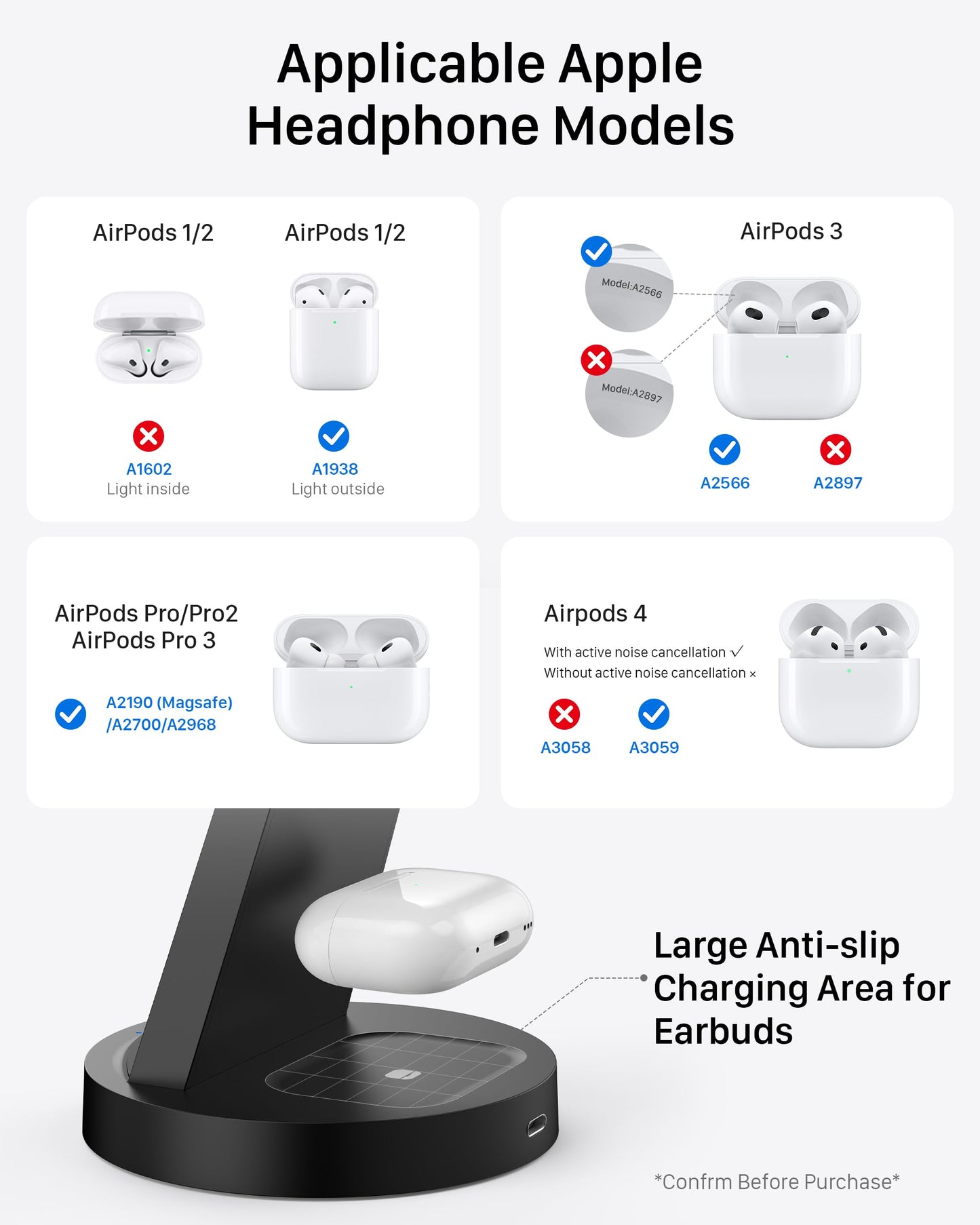 Anlmz 3 in 1 Charging Station for iPhone, Wireless Charger for iPhone 17 16e 16 15 14 13 12 11 X Pro Max & Apple Watch - Wireless Charging Station