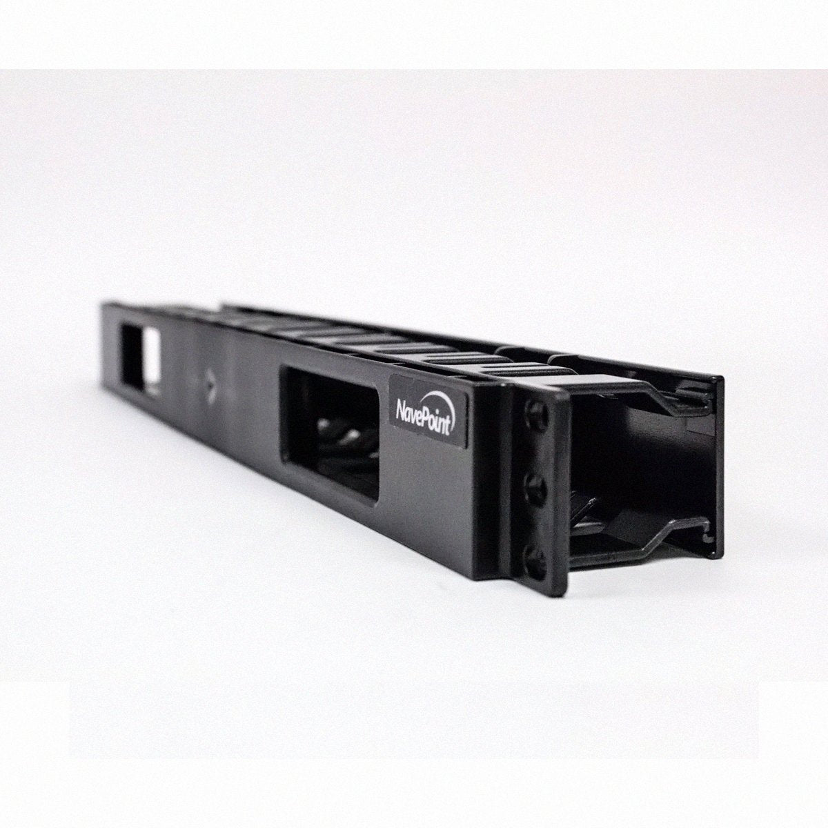 Navepoint 1U Horizontal 19-Inch Rack Mount Cable Management Raceway Duct Panel with Cover Black