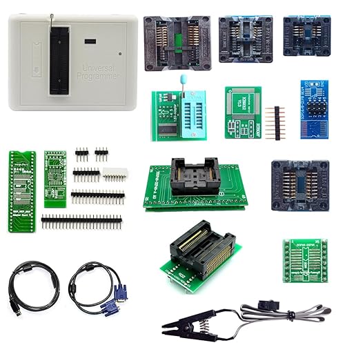 RT809H Programmer 10 Adapters EMMC-Nand Flash Extremely Fast Universal Chip Programmer Kit IC eprom Adapters with Cables ISP Cables TSOP48 TSOP56