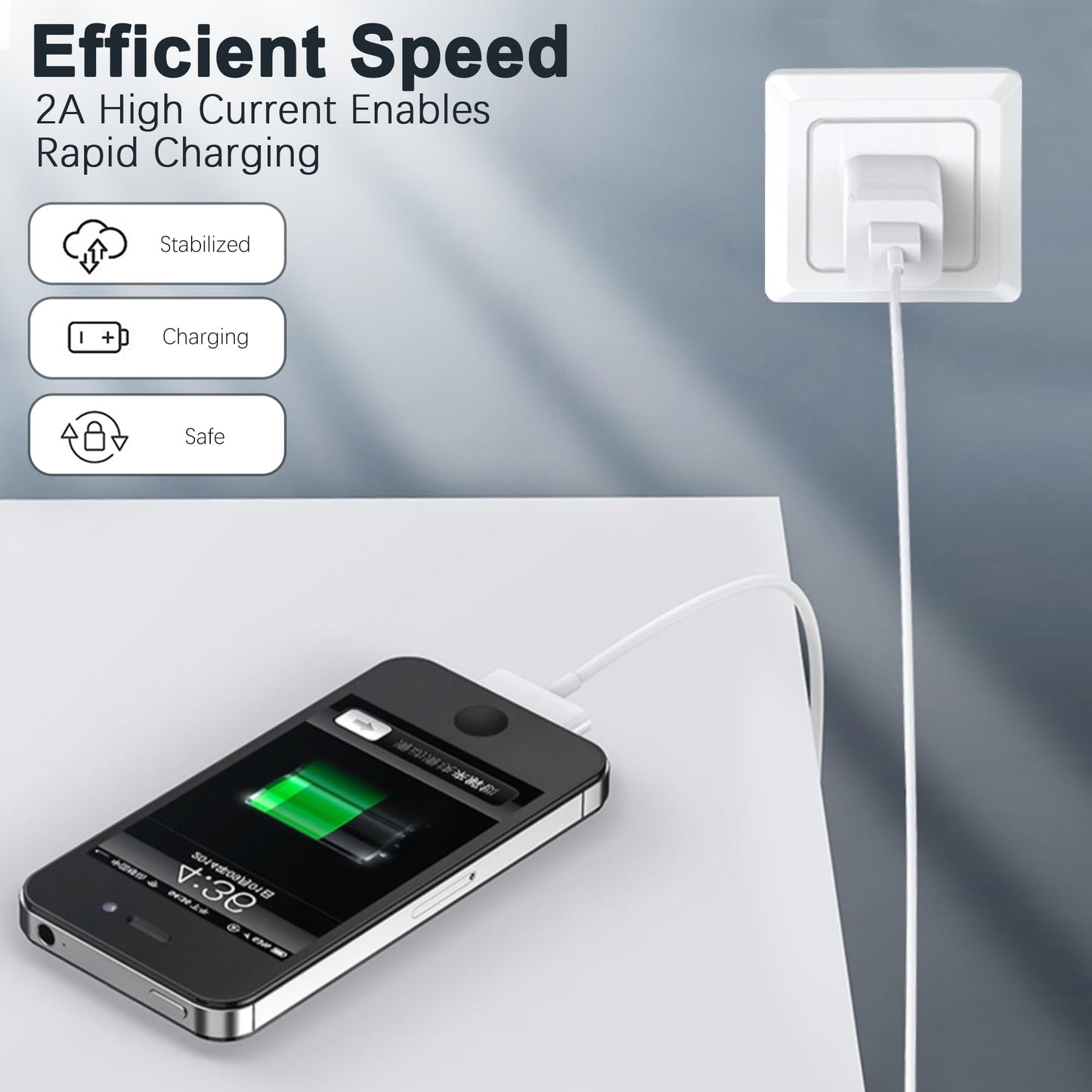 DCNETWORK iPhone 4s Cable USB Sync and Charging Cable for iPhone 4 4s 3G 3GS iPad 1 2 3 iPod Touch Nano 30 Pin Charger Cord Dock Adapter Data 3.3…