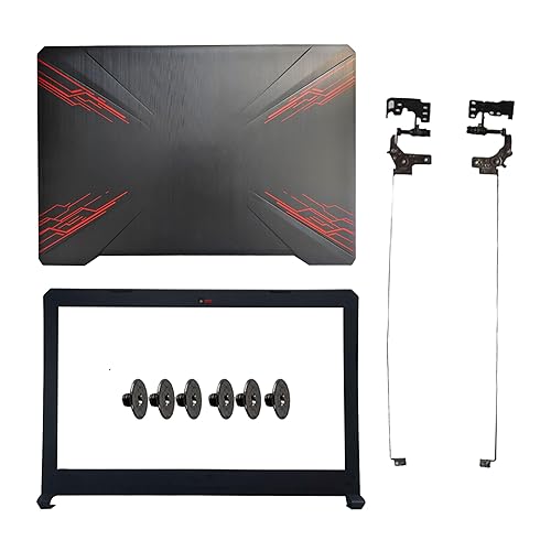 Laptop LCD Top Back & Bezel Cover Case Compatible for ASUS TUF Gaming FX504 FX504G FX504GD FX80 FX80G FX80GD Shell and Hinges