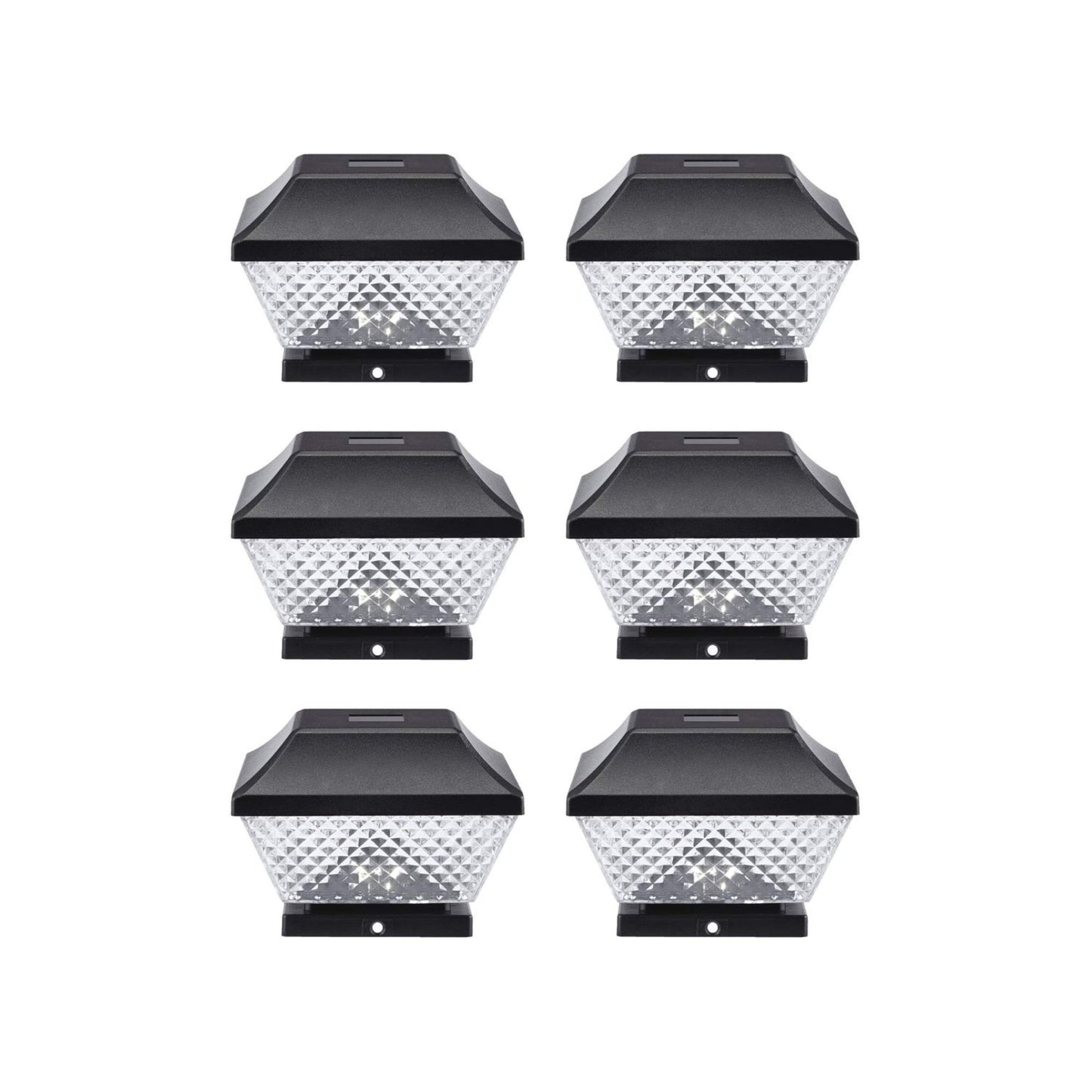 NOMA Solar Post Lights | Waterproof Outdoor Cap Lights for 4 x 4 Wooden Posts, Deck, Patio Garden Décor or Fence | Warm White LED Lights, 6-Pack